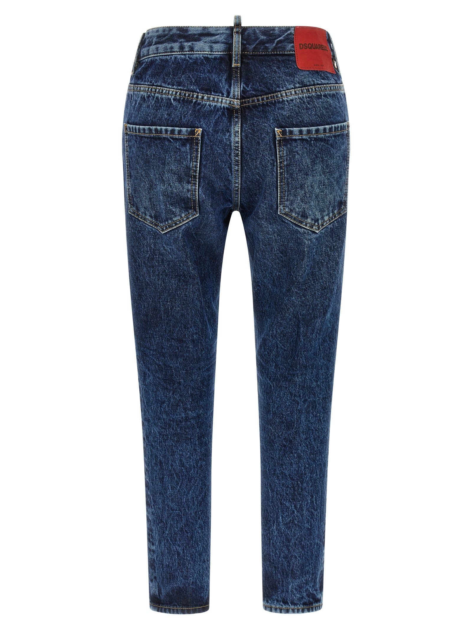 Dsquared² Blue Cotton Straight-Leg Jeans, Designer Couture Elegance
