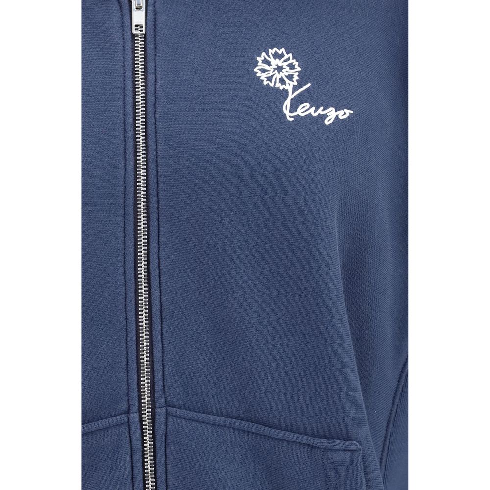Discover the Kenzo Blue Cotton Sweatshirt, a luxurious blend of comfort and elegance, featuring exquisite embroidery and refined detailing for the discerning individual.