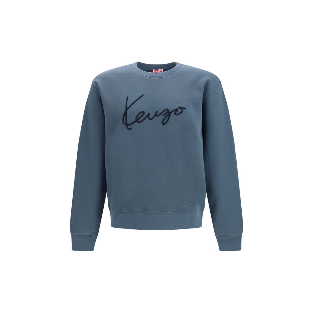 Indulge in the Kenzo Blue Cotton Sweatshirt, a masterpiece of artisanal luxury crafted from soft fleece, embodying timeless elegance and effortless sophistication.