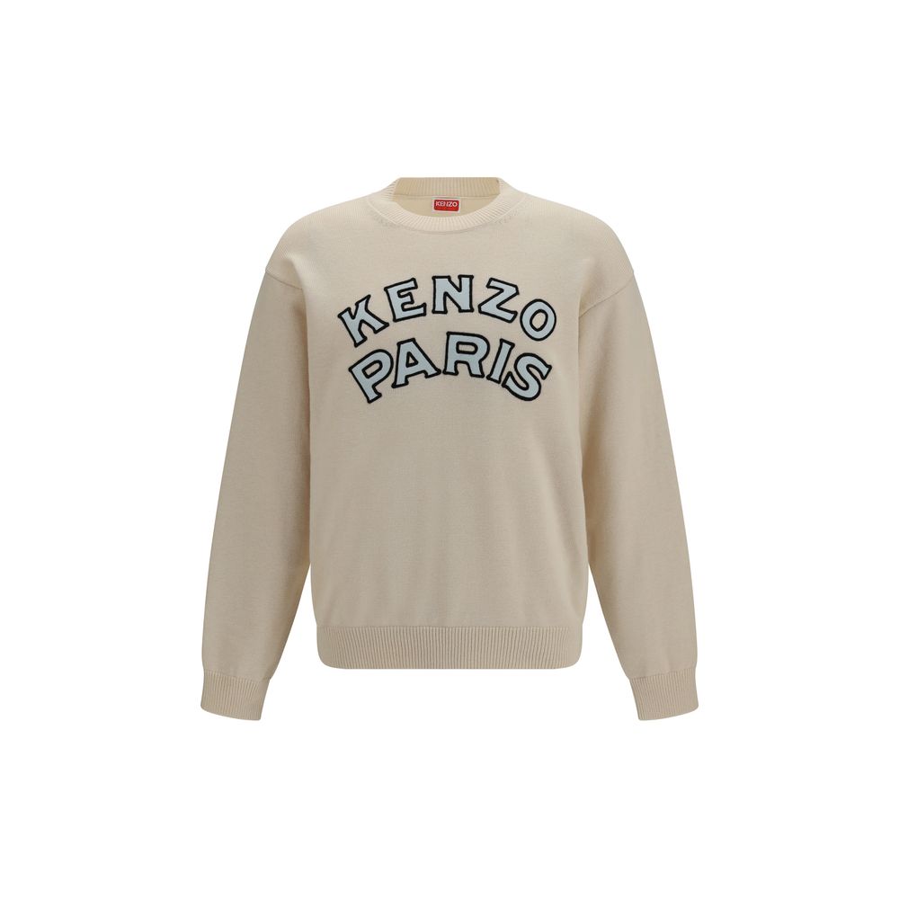 Indulge in the Kenzo Beige Wool Oves Aries Sweatshirt, a luxurious blend of Merino wool and cotton, embodying timeless elegance and sophisticated comfort for every occasion.