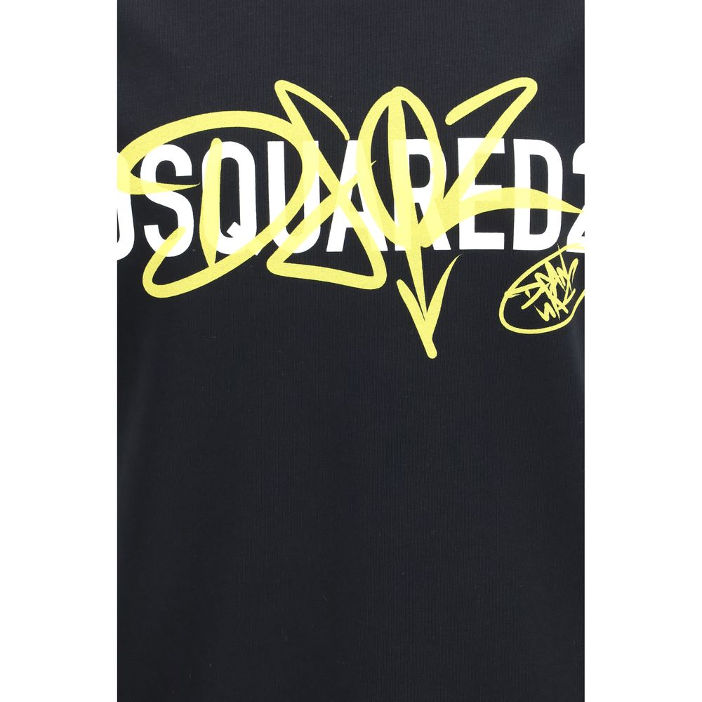 Dsquared² Black Cotton T-Shirt - Artisanal Luxury Elegance