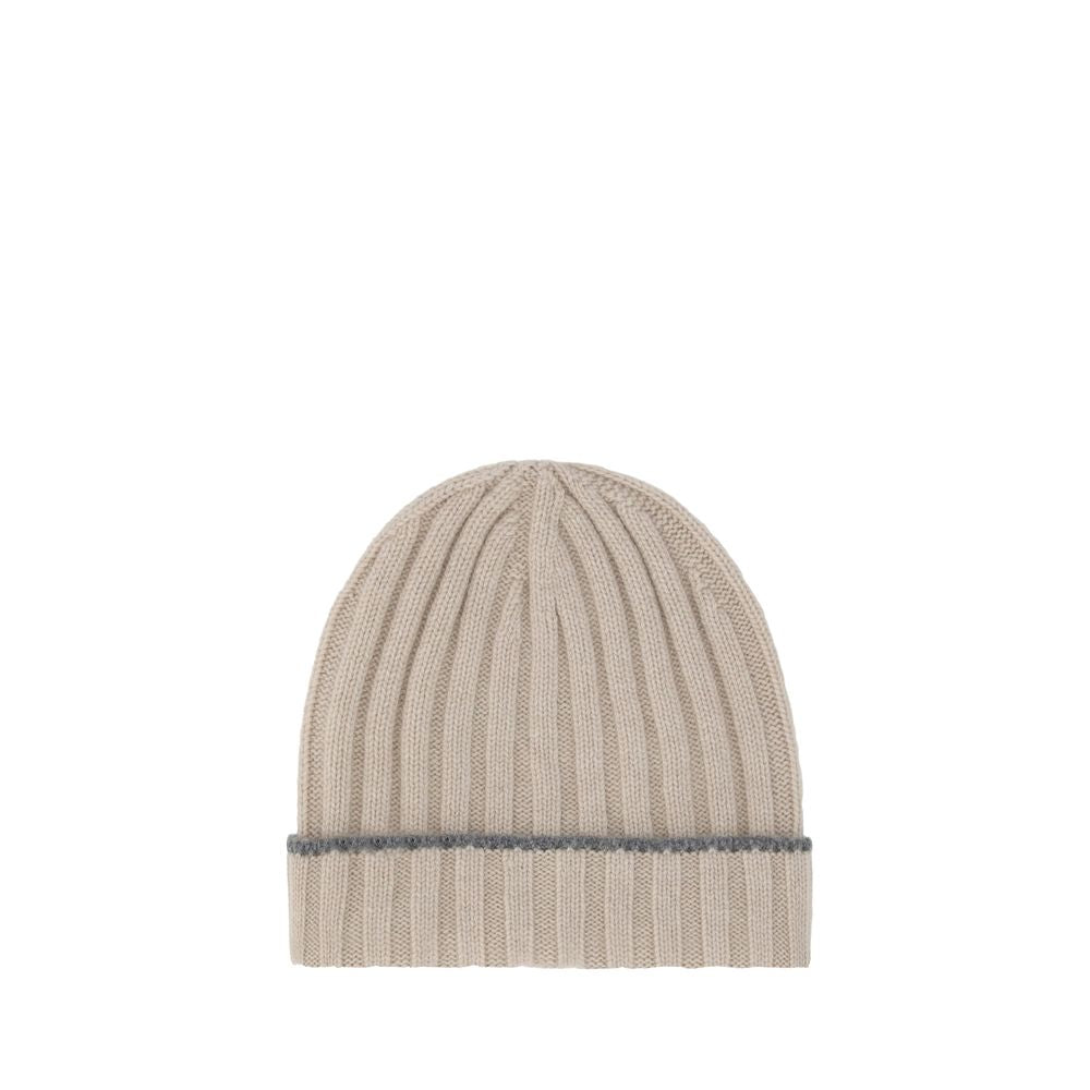 Brunello Cucinelli Brown Cashmere Beanie - Artisanal Luxury Accessory