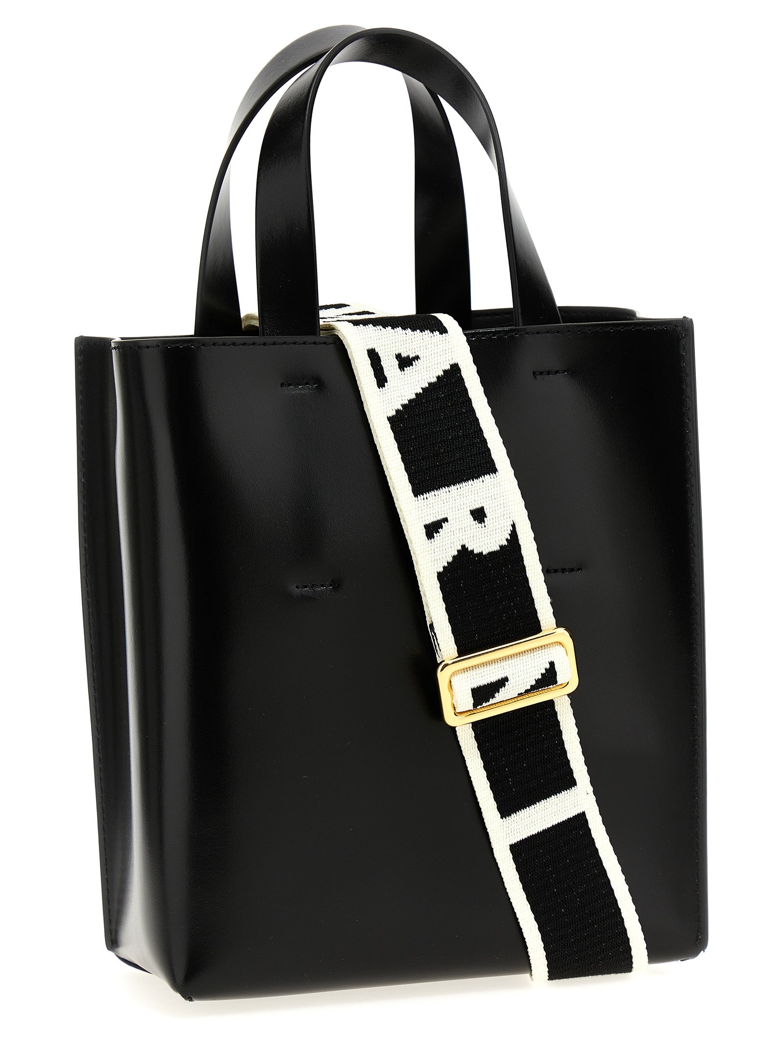 Discover the Marni Black Calfskin Handbag, a luxurious statement piece crafted from exquisite Italian leather, embodying elegance and sophistication for the discerning individual.