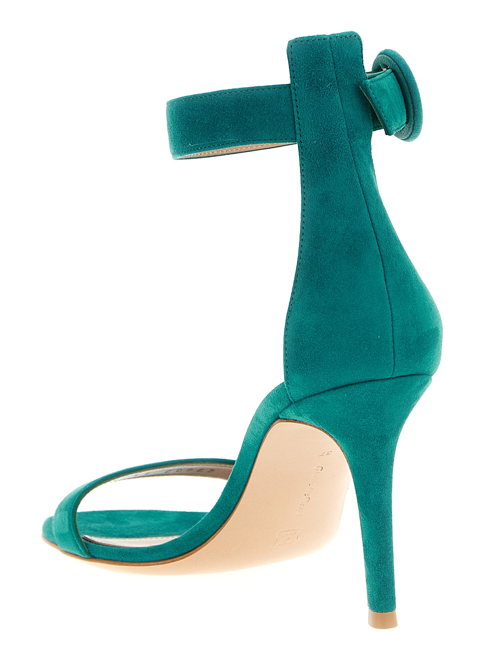 Step into a realm of elegance with Gianvito Rossi's Bicolor Suede Leather Stiletto Heel Sandals, where exquisite craftsmanship meets bold design for the discerning connoisseur.