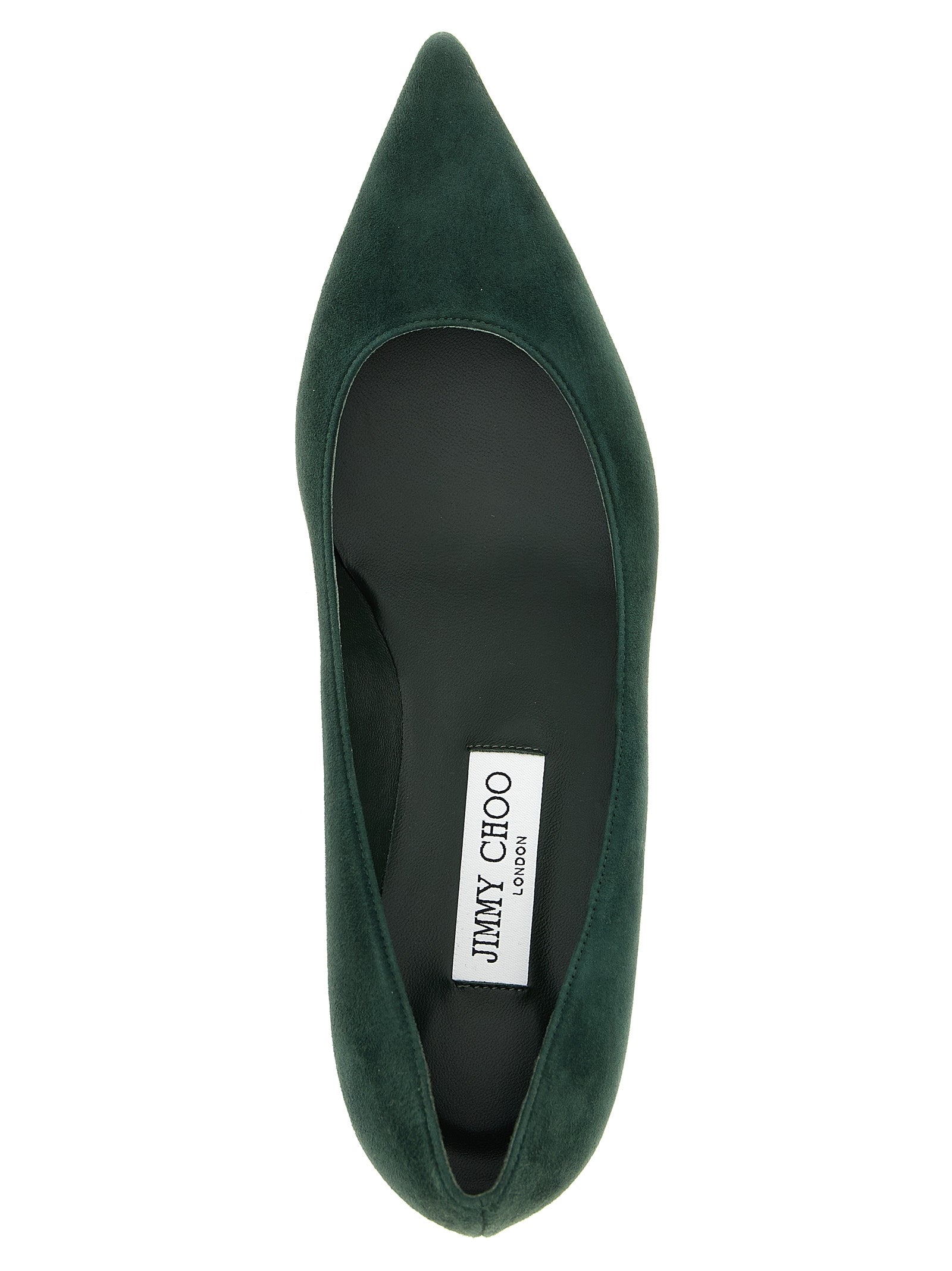 Step into a realm of elegance with Jimmy Choo's Bicolor Leather Mid Heel Pumps, where exquisite craftsmanship meets luxurious green suede, redefining your style.