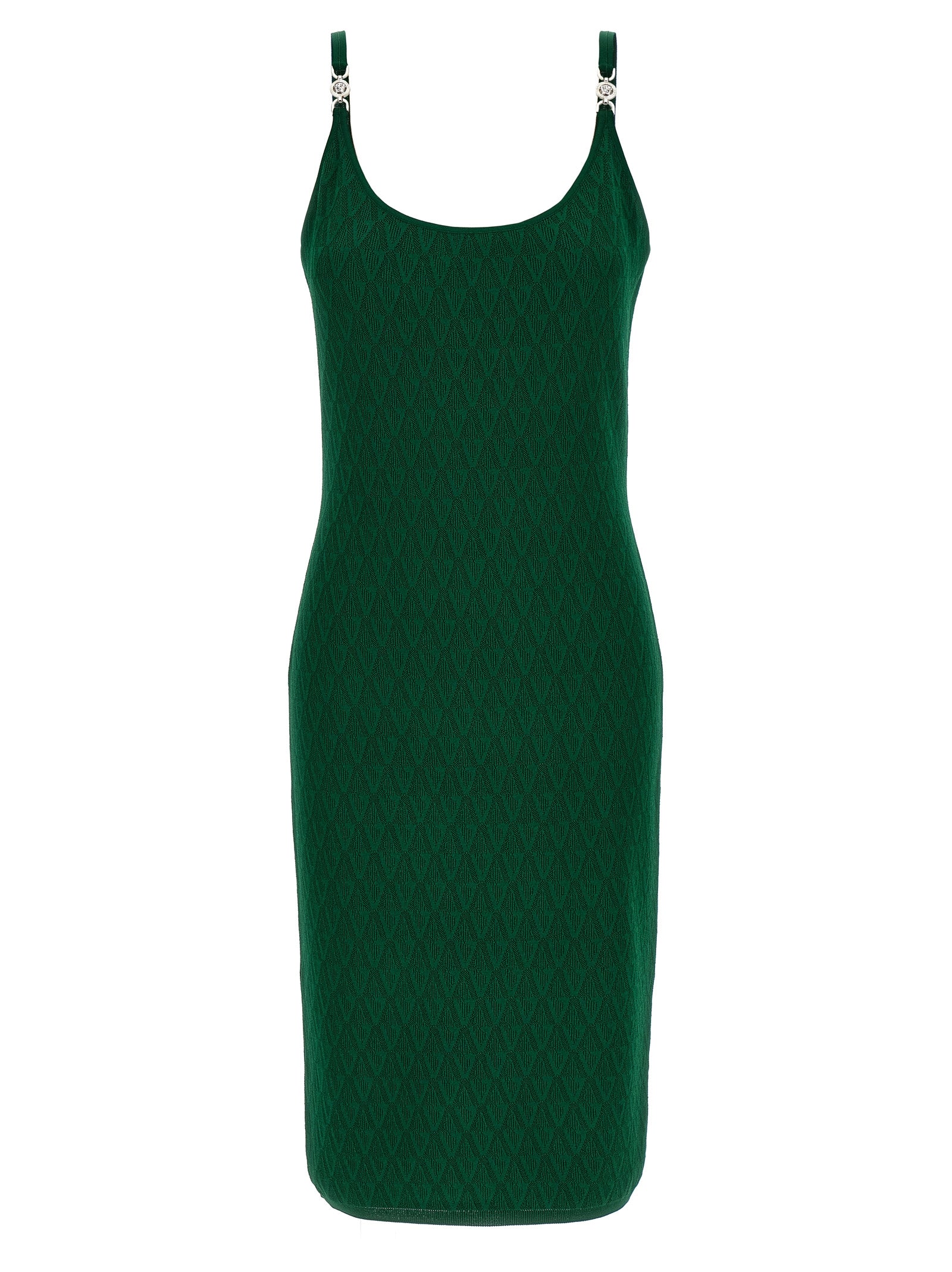 Versace Bicolor Viscose Midi Dress | Luxurious Couture Elegance