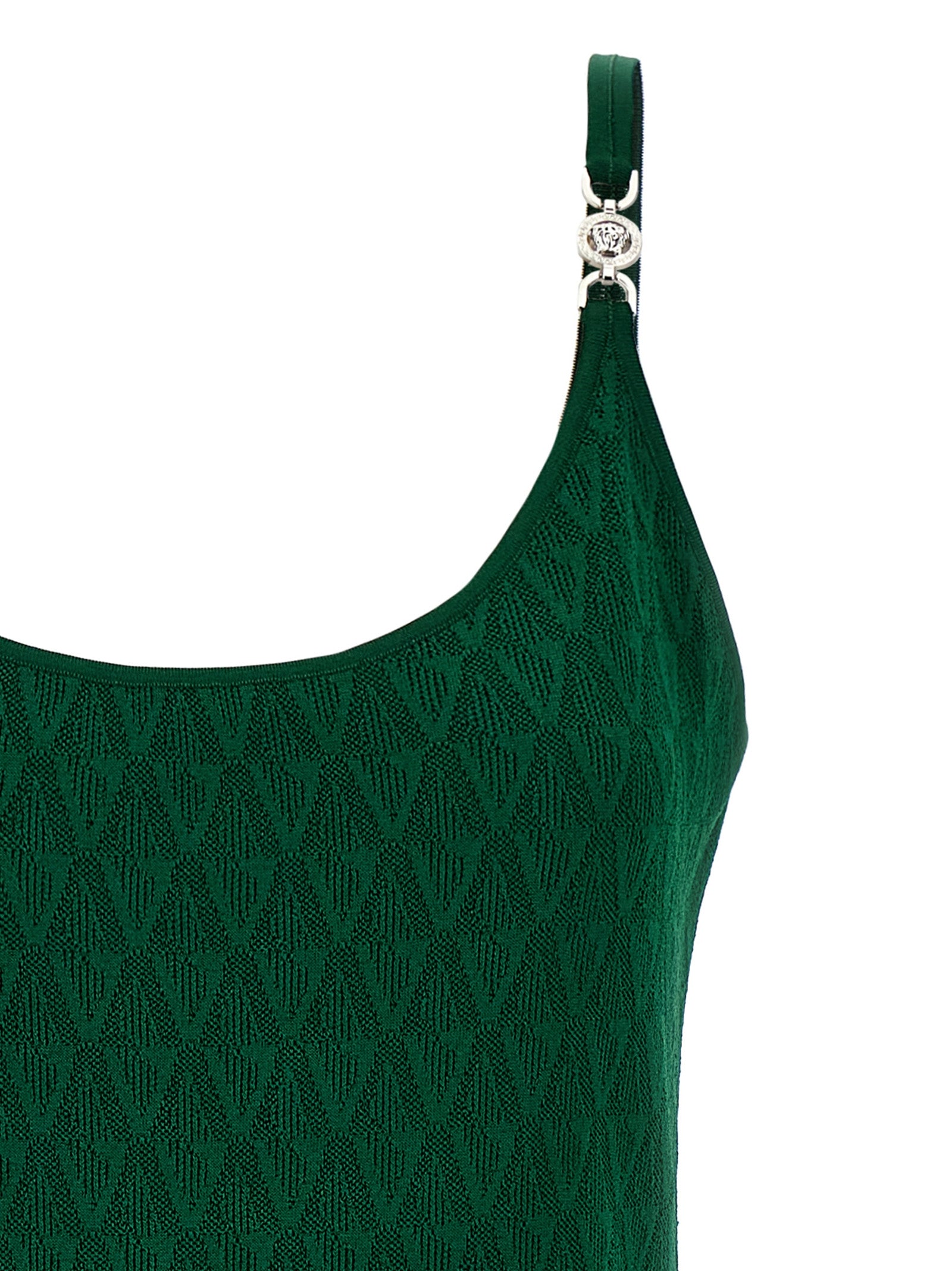 Versace Bicolor Viscose Midi Dress | Luxurious Couture Elegance