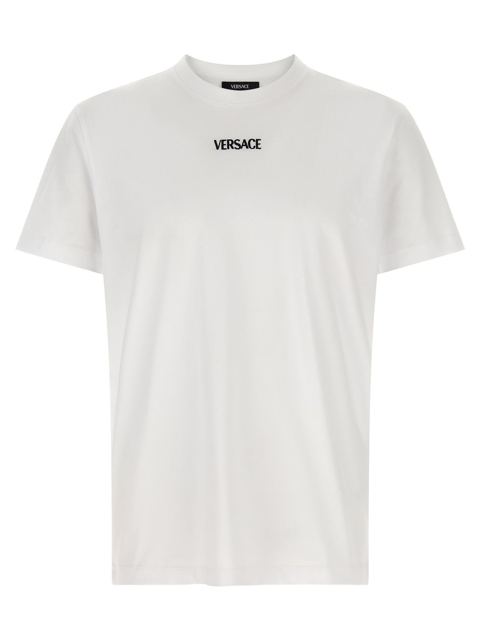 Elevate your wardrobe with the Versace White Cotton T-Shirt, a luxurious essential crafted from 100% cotton, embodying sophistication and timeless style for the discerning individual.