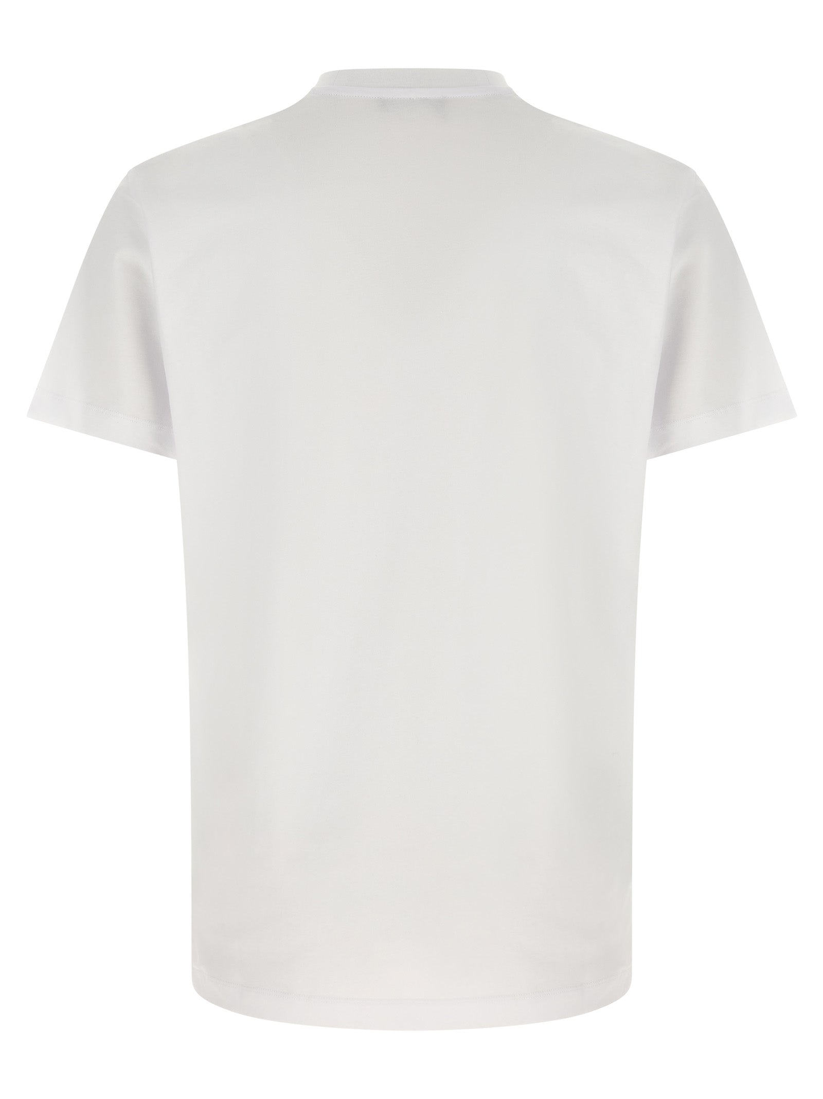 Discover the Versace White Cotton T-Shirt, a luxurious essential crafted from 100% cotton, embodying sophistication and timeless elegance for the discerning wardrobe.