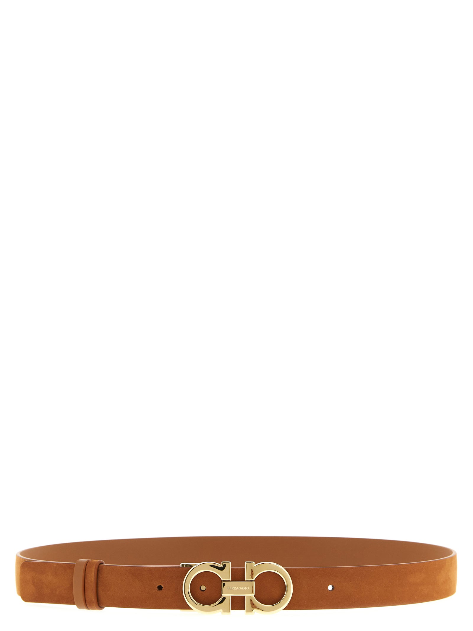 Indulge in the Ferragamo Brown Calfskin Regular Belt, a masterpiece of Italian craftsmanship, offering timeless elegance and versatile luxury for the discerning individual.