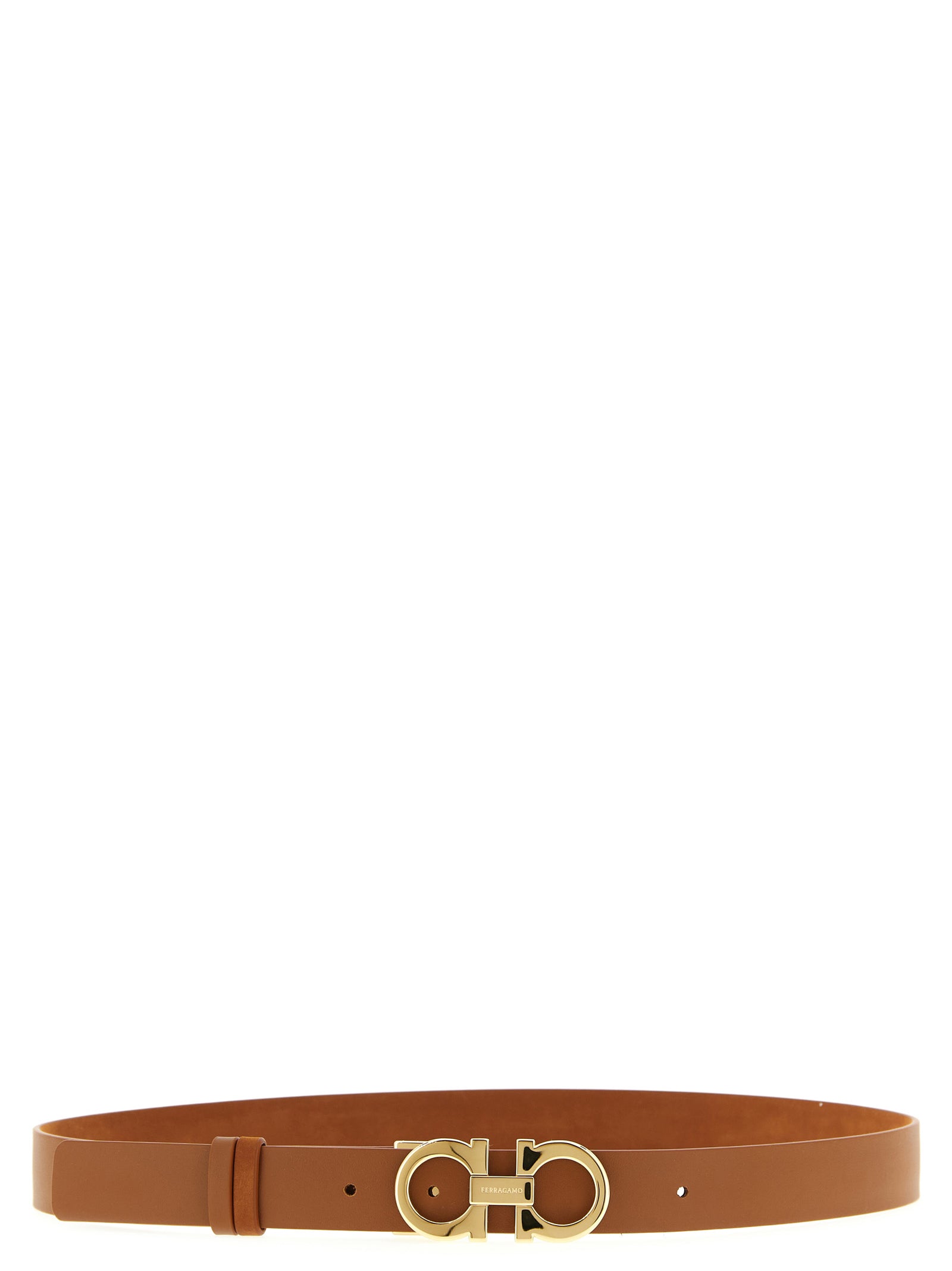 Indulge in the Ferragamo Brown Calfskin Regular Belt, a masterpiece of Italian craftsmanship, offering timeless elegance and versatile style for the discerning individual.
