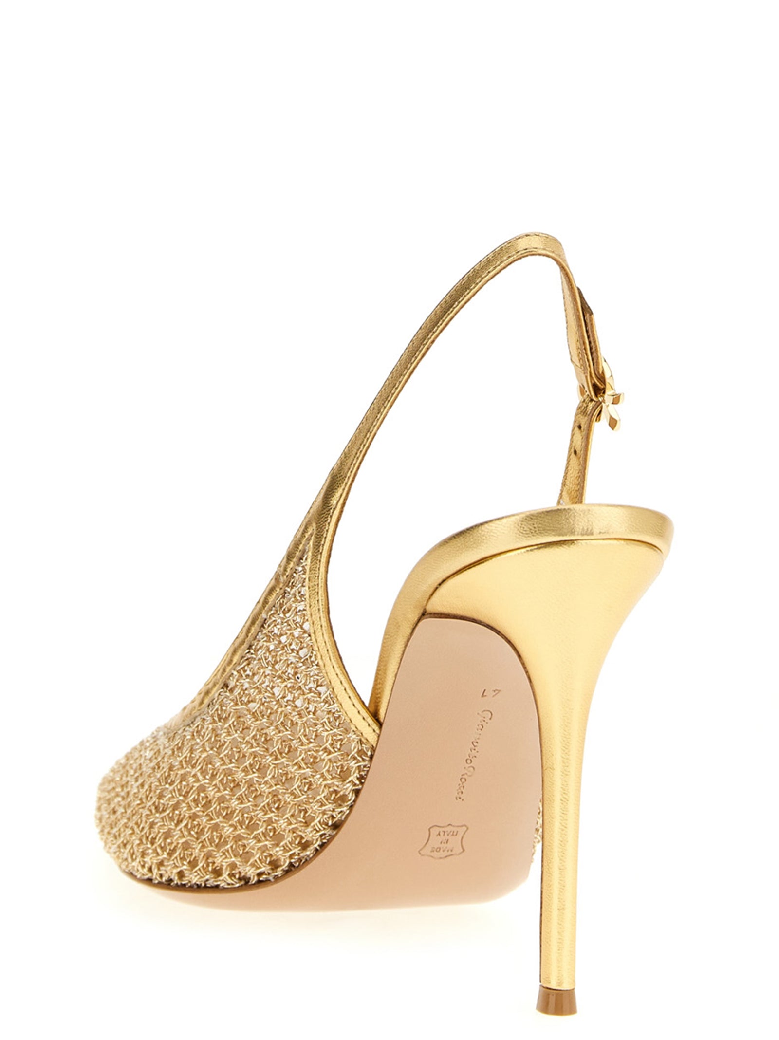 Indulge in the opulent allure of Gianvito Rossi's Gold Fabric High Heel Pumps, where exquisite Italian craftsmanship meets modern elegance for a statement of luxury.