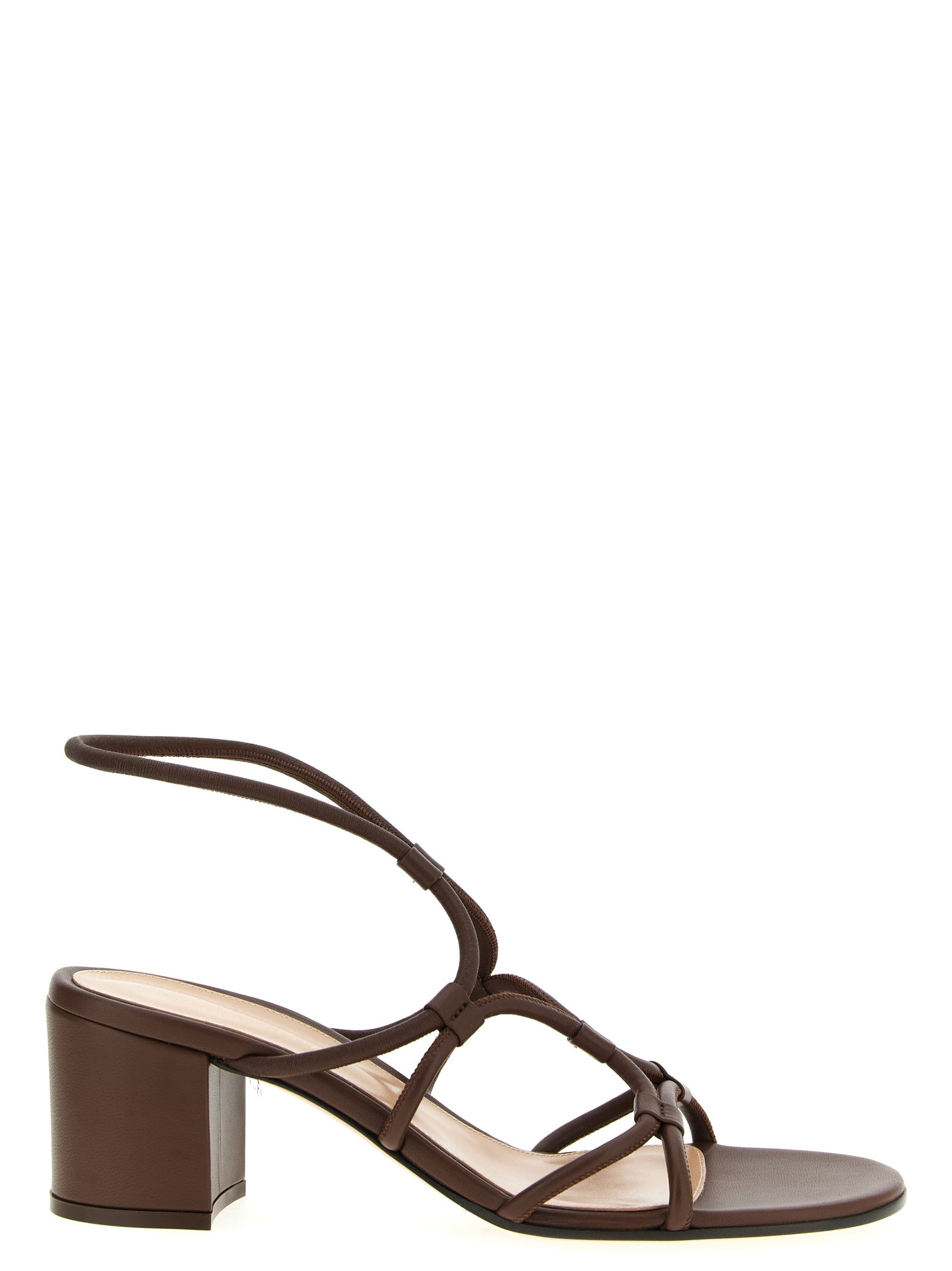 Experience the epitome of luxury with Gianvito Rossi's Brown Lamb Leather Platform Sandals, where exquisite craftsmanship meets timeless elegance for the discerning individual.