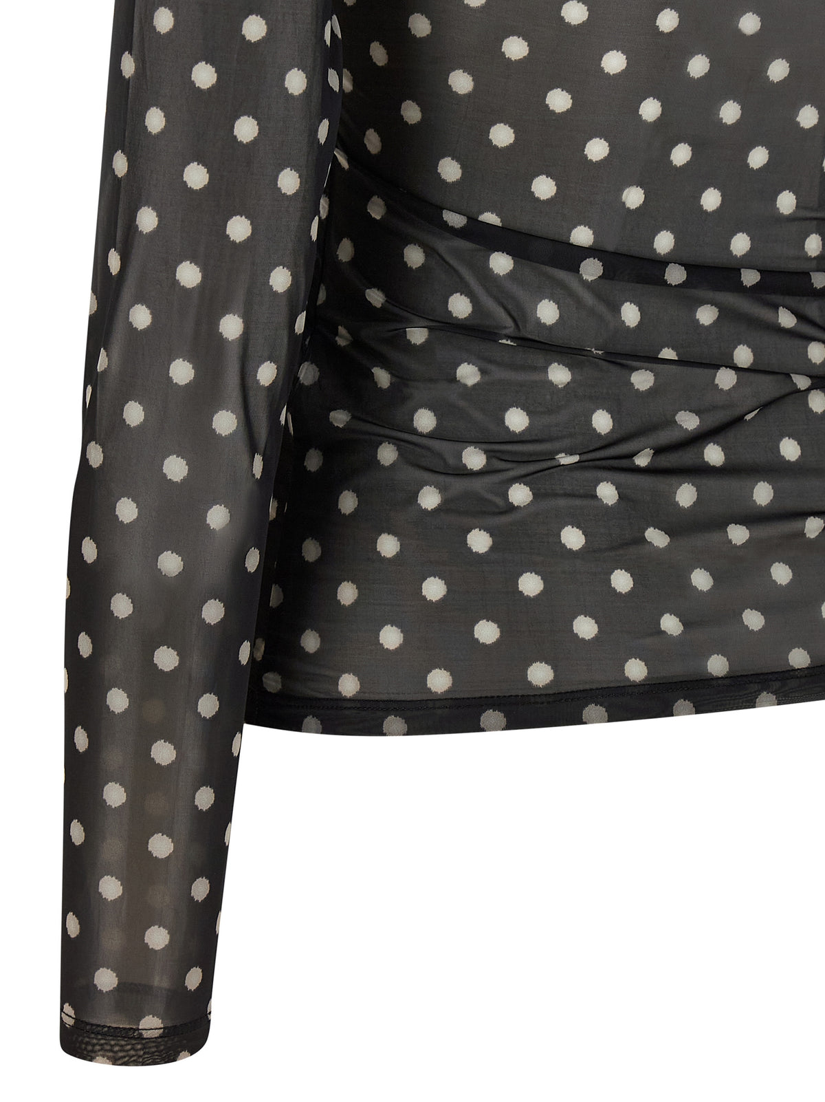 Ganni Sheer Polka Dot Stretch Sweatshirt - Luxe Elegance