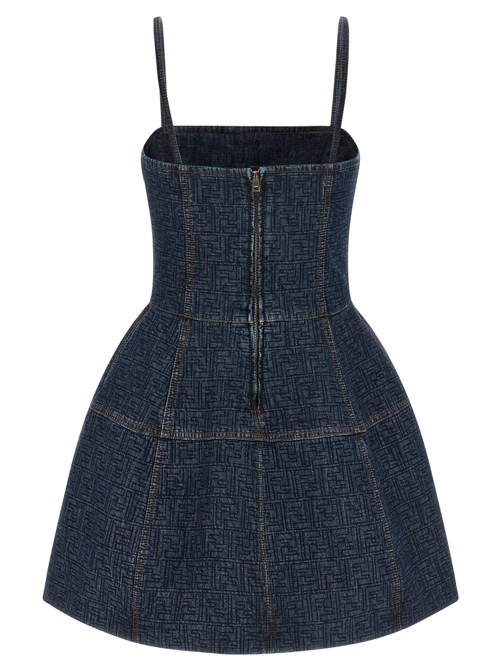 Indulge in the Fendi Blue Cotton Short Dress, a masterpiece of artisanal couture featuring an exquisite quilted design that embodies timeless elegance and sophistication.