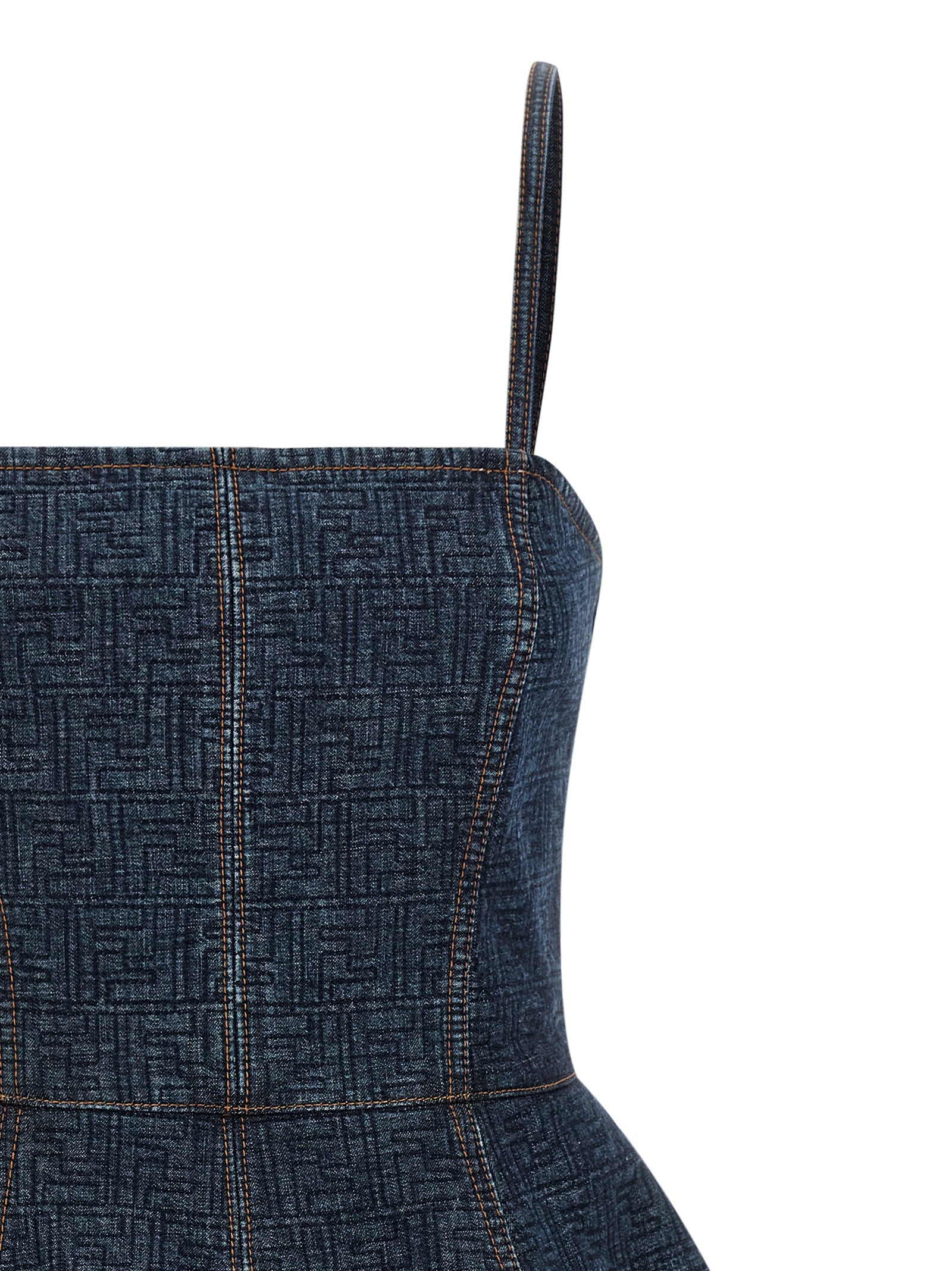 Indulge in the exquisite Fendi Blue Cotton Short Dress, where artisanal craftsmanship meets timeless elegance, perfect for elevating your haute couture wardrobe.