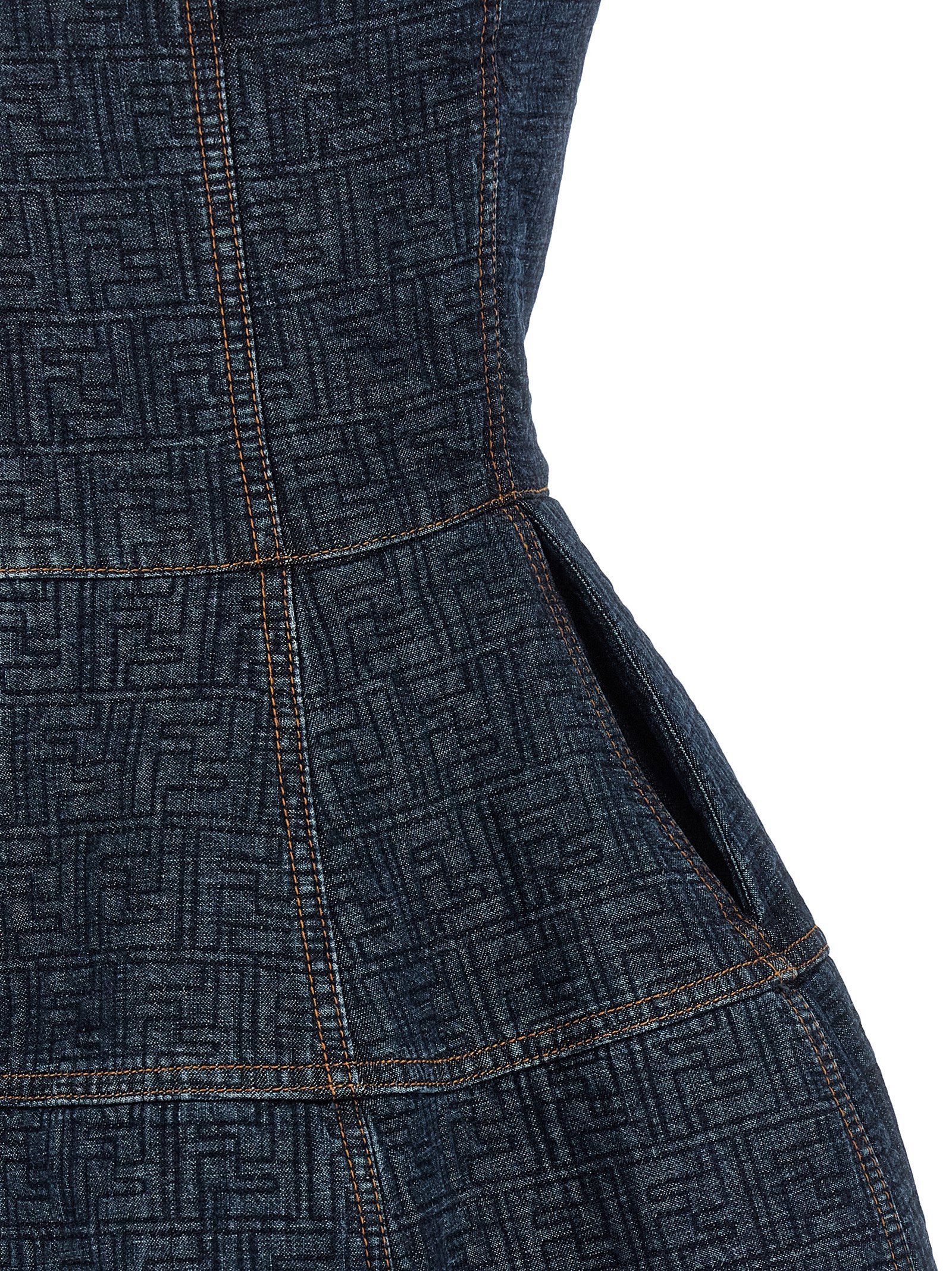 Discover the Fendi Blue Cotton Short Dress, a masterpiece of artisanal couture elegance, blending exquisite craftsmanship with timeless allure for the discerning individual.