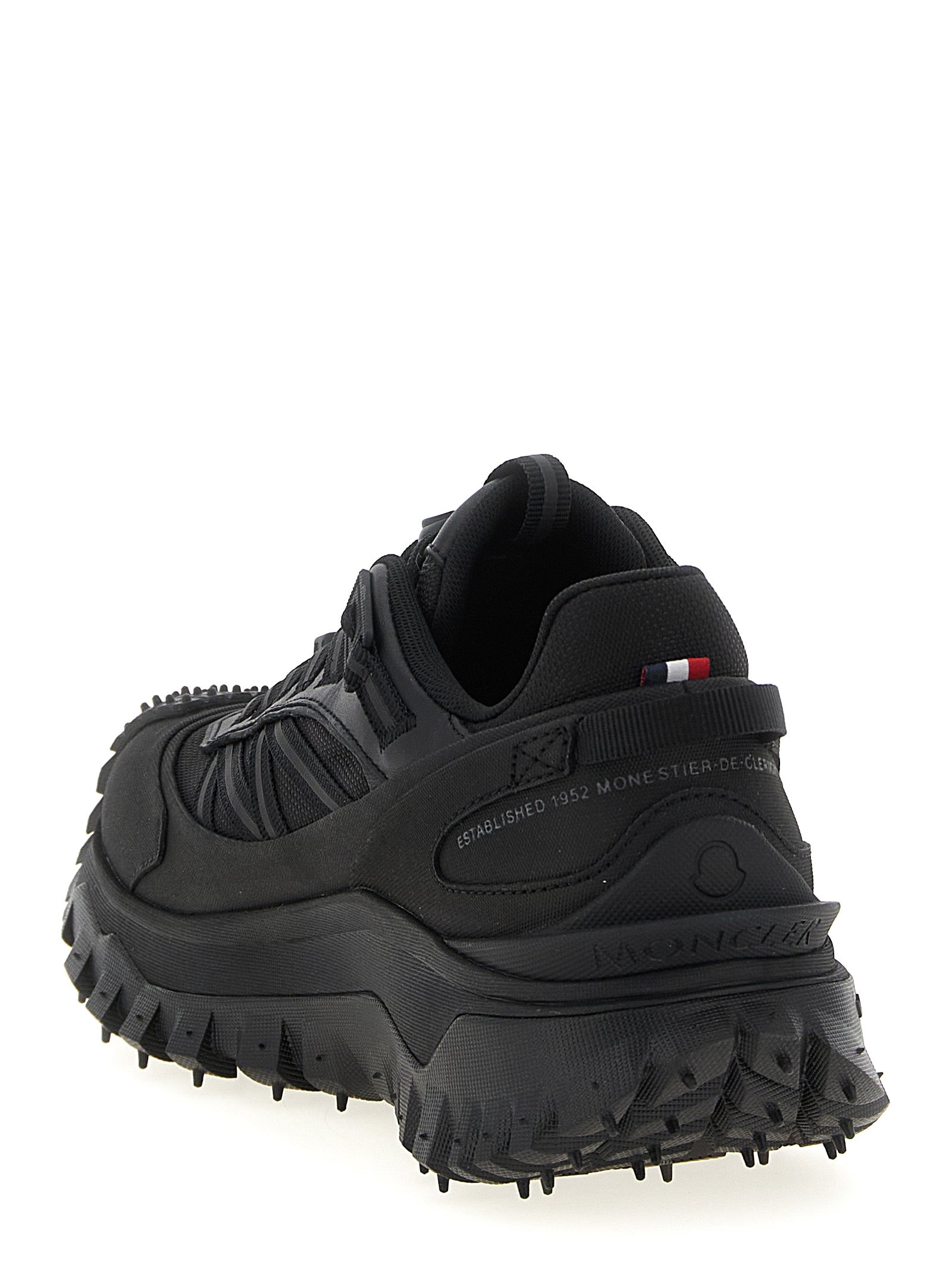 Experience the allure of Moncler Black Polyamide Athletic Sneakers, where exquisite craftsmanship meets luxury performance, redefining your every step in style.