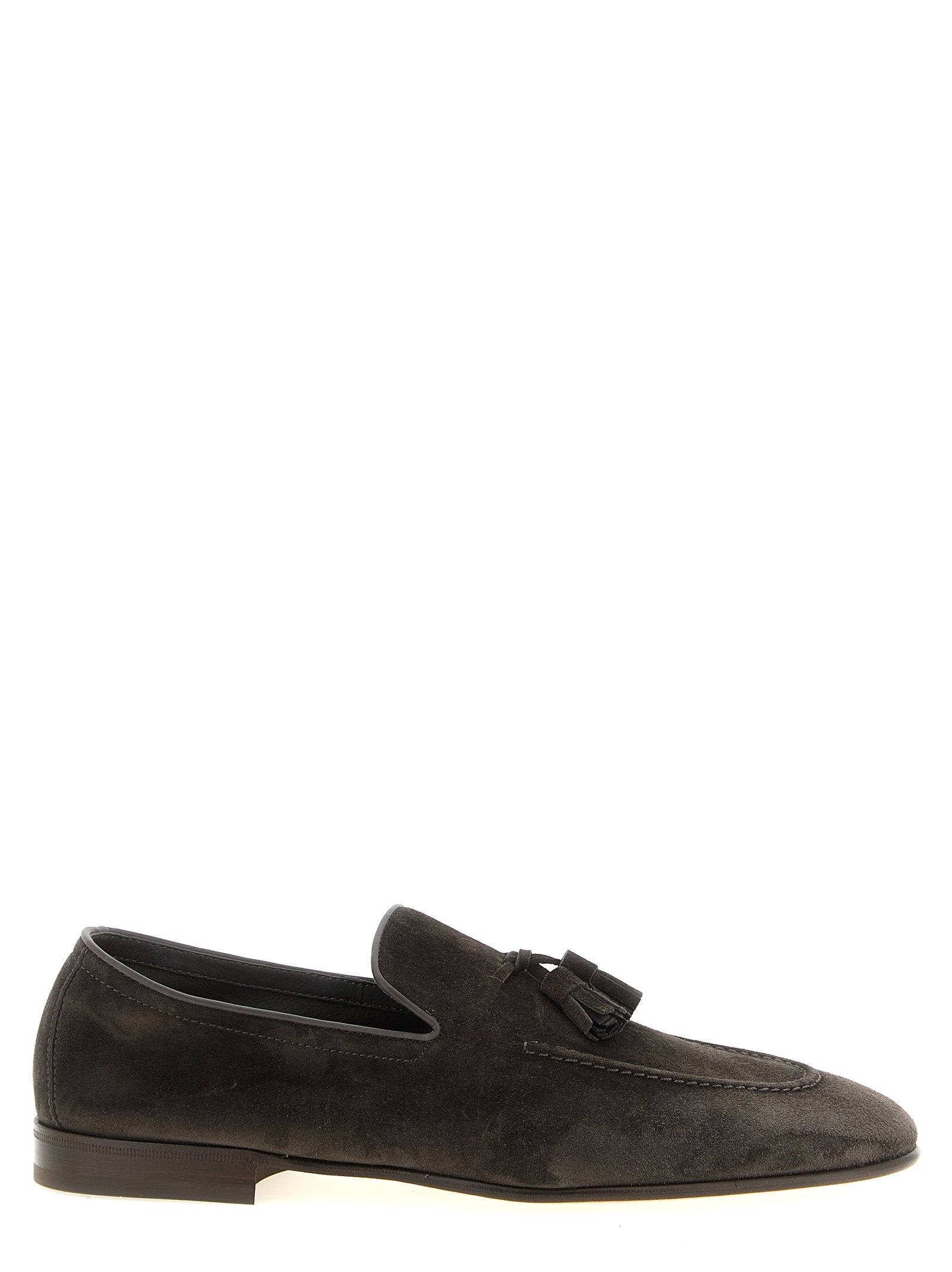 Brunello Cucinelli Gray Calfskin Slip-On Loafers, Artisanal Luxury