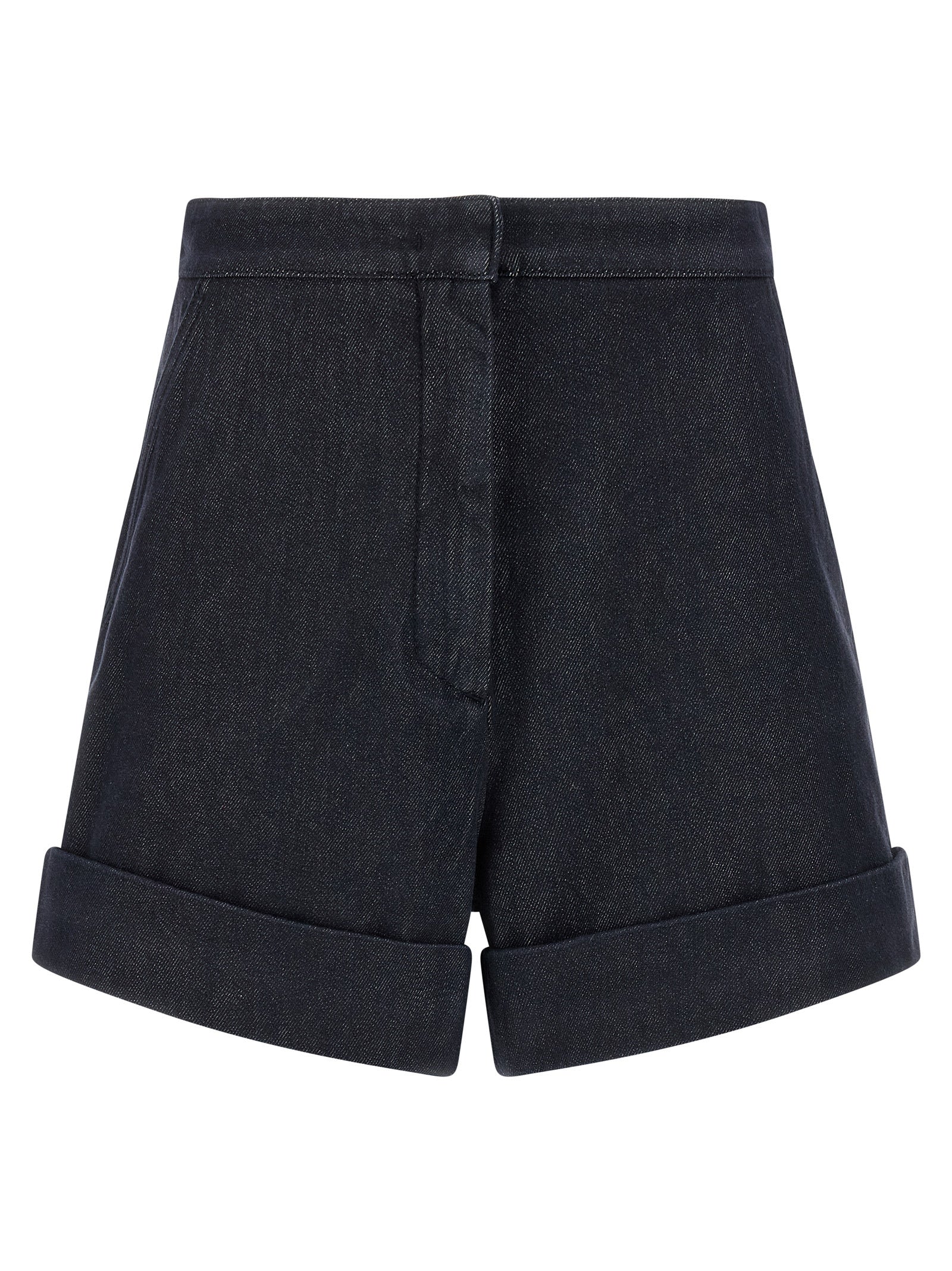 Experience the epitome of elegance with Max Mara's Blue Cotton Bermuda Shorts, crafted from premium cotton for timeless sophistication and effortless style.