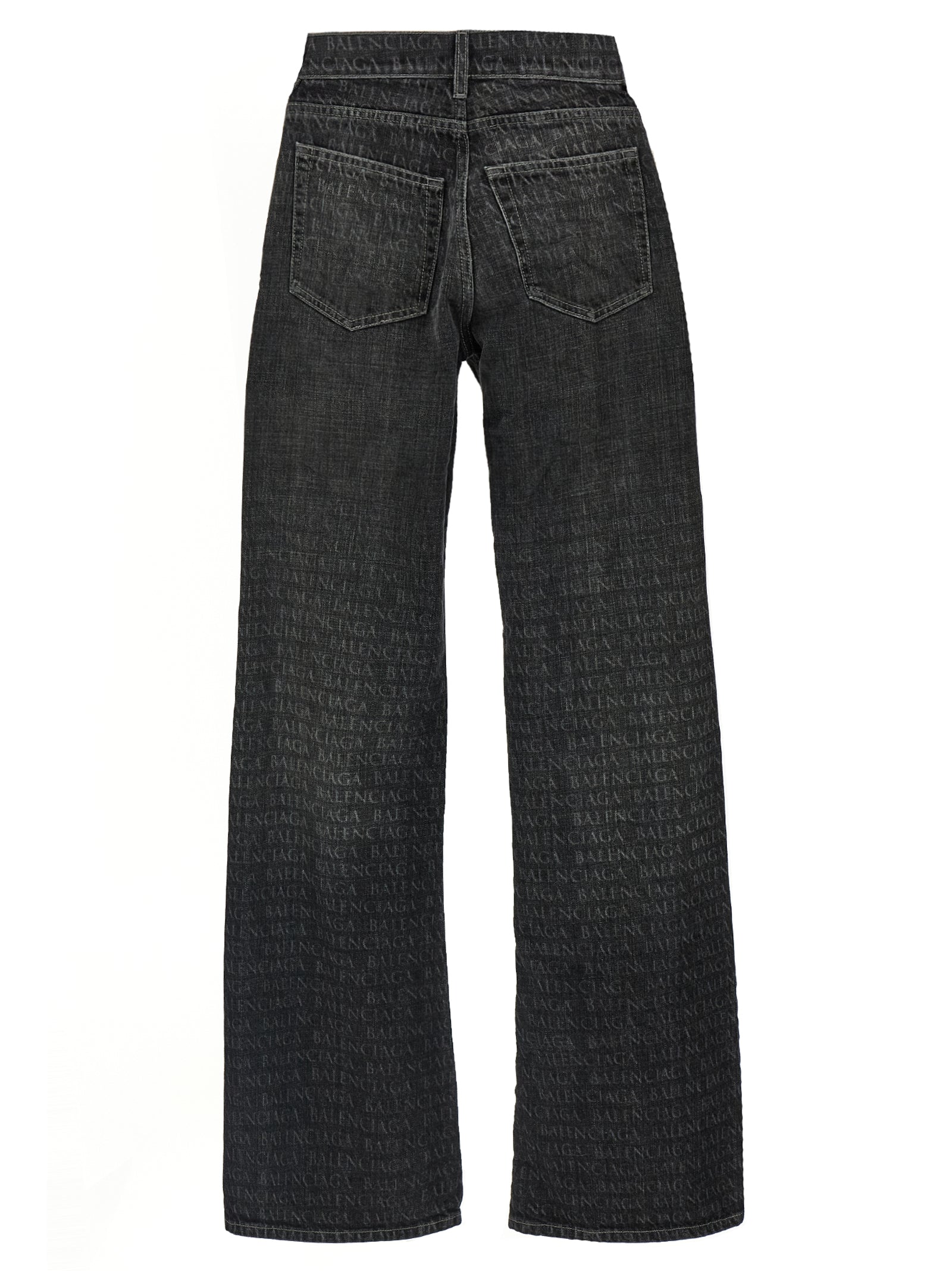 Balenciaga Black Cotton Flared Jeans | Designer Couture Elegance