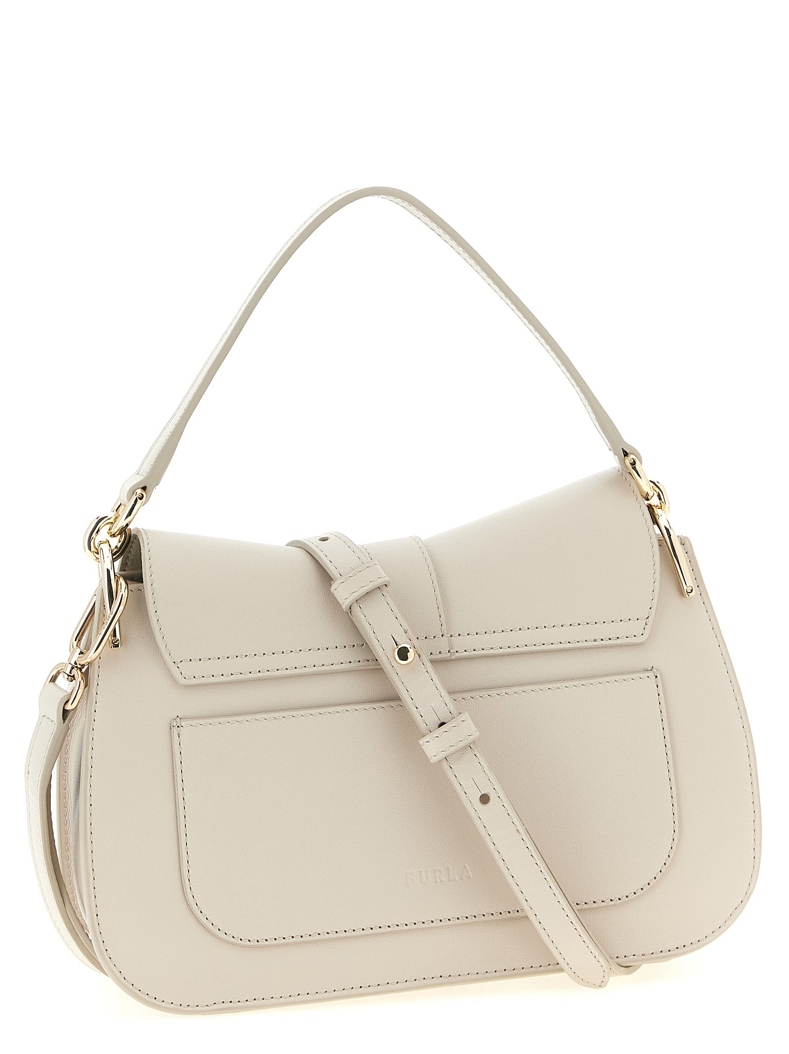 Elevate your elegance with the Furla Beige Calfskin Shoulder Bag, a masterpiece of artisanal luxury, crafted from exquisite calfskin for timeless sophistication.