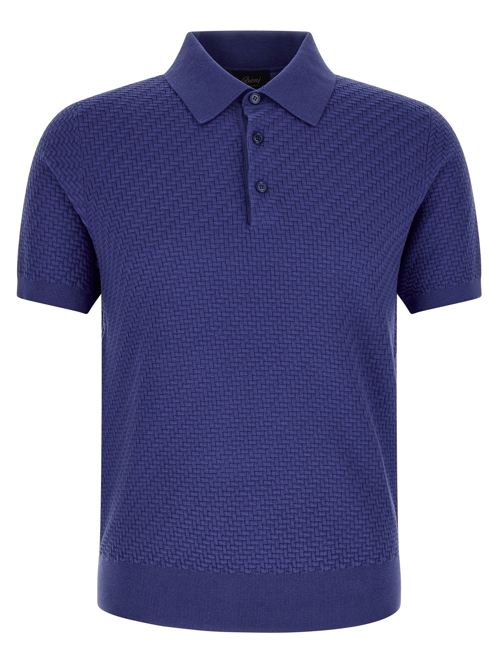 Brioni Blue Cotton Polo Shirt - Luxurious Designer Couture