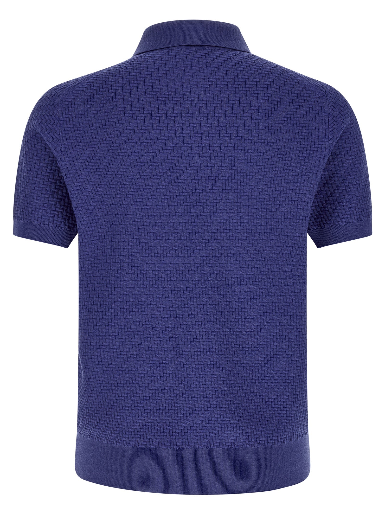 Brioni Blue Cotton Polo Shirt - Designer Couture Elegance