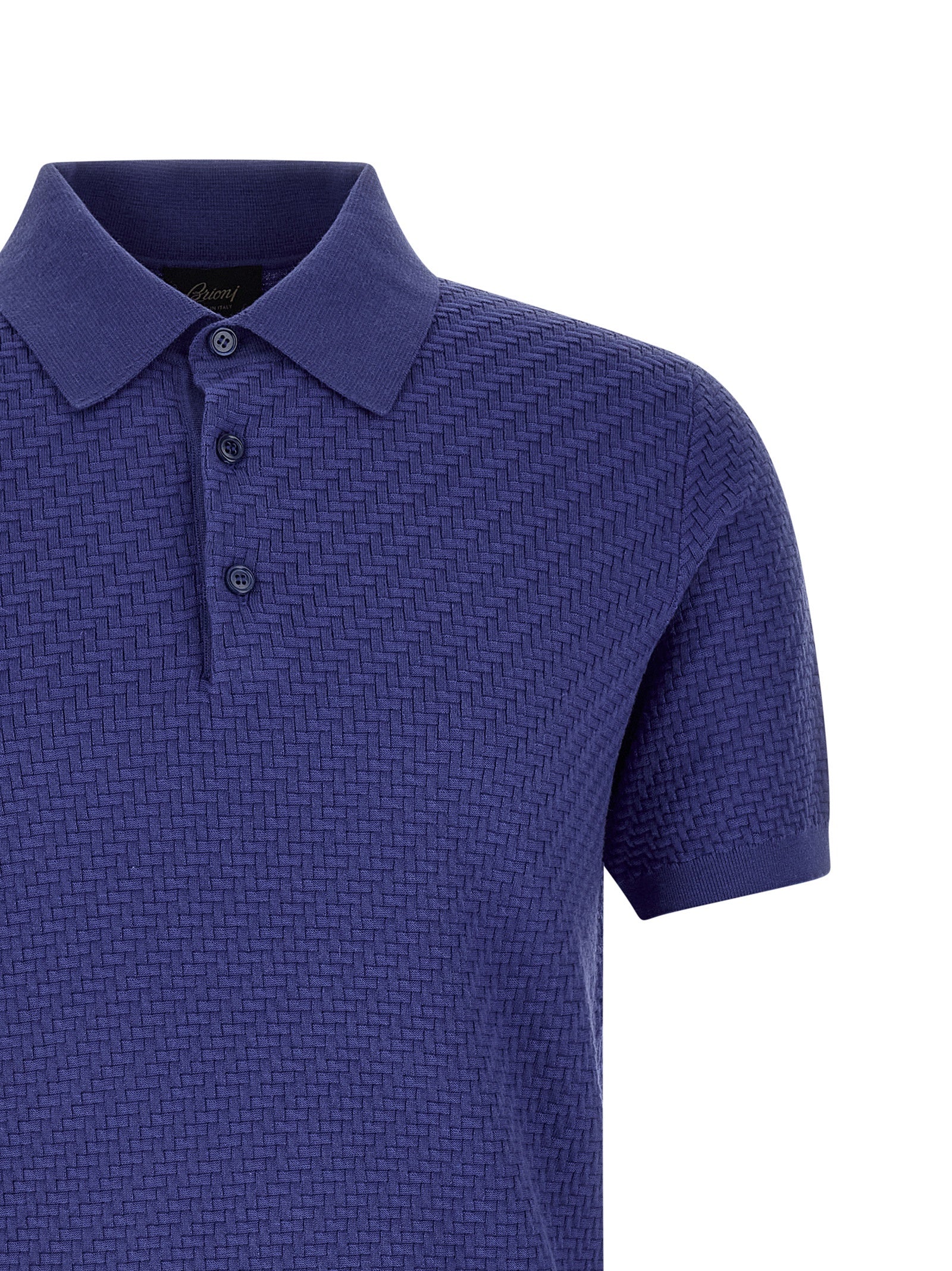 Brioni Blue Cotton Polo Shirt - Luxurious Designer Couture