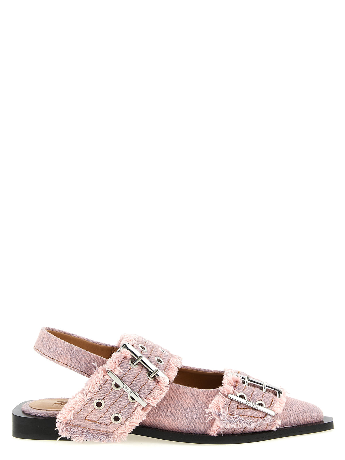 Ganni Multicolor Organic Cotton Ballet Flats - Timeless Elegance