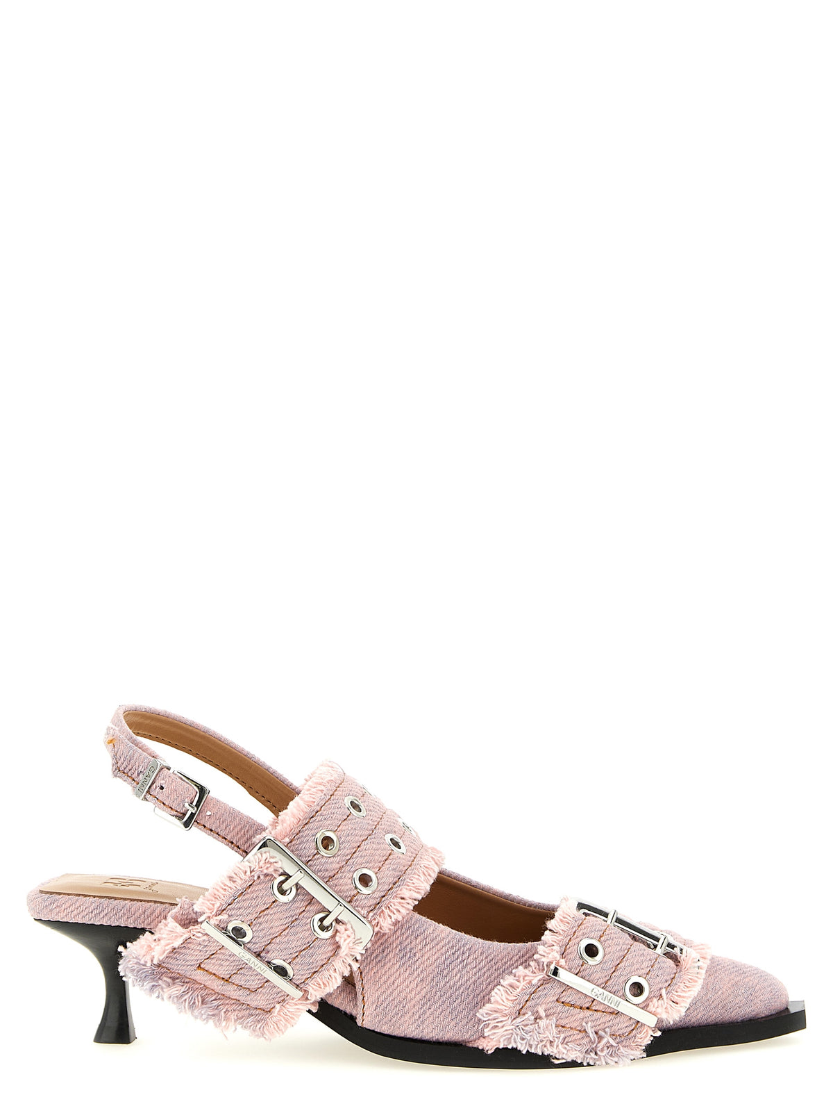 Ganni Multicolor Organic Cotton Mid Heel Pumps - Sustainable Luxury