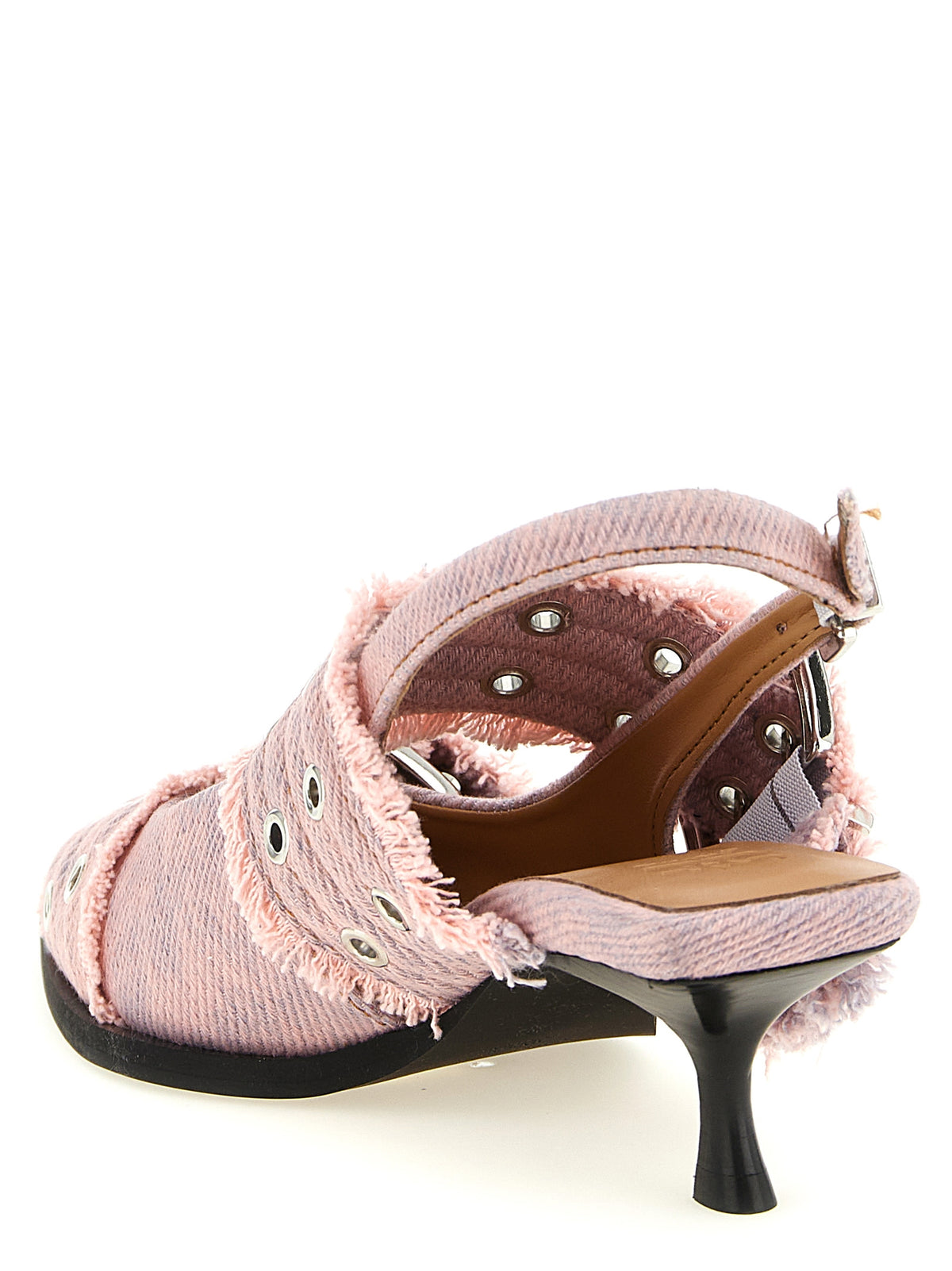 Ganni Multicolor Organic Cotton Mid Heel Pumps - Sustainable Luxury