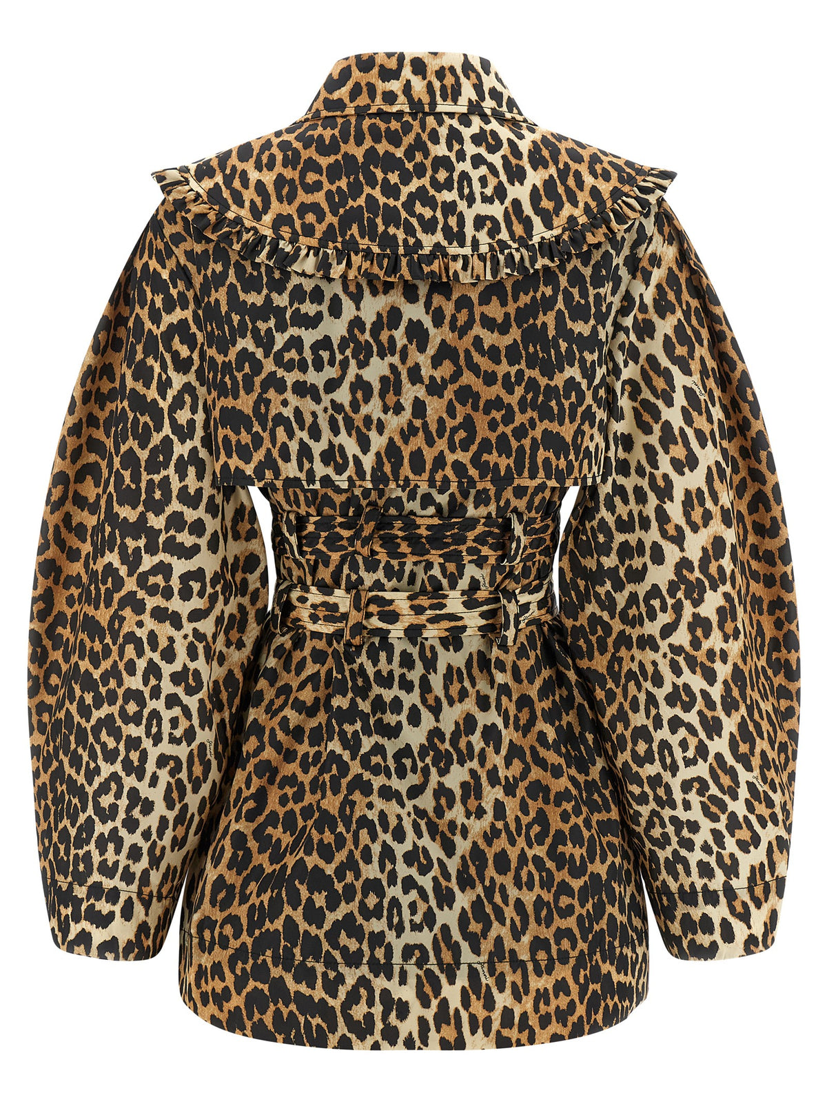 Ganni Brown Recycled Polyamide Trench Coat - Luxe Fashion Statement