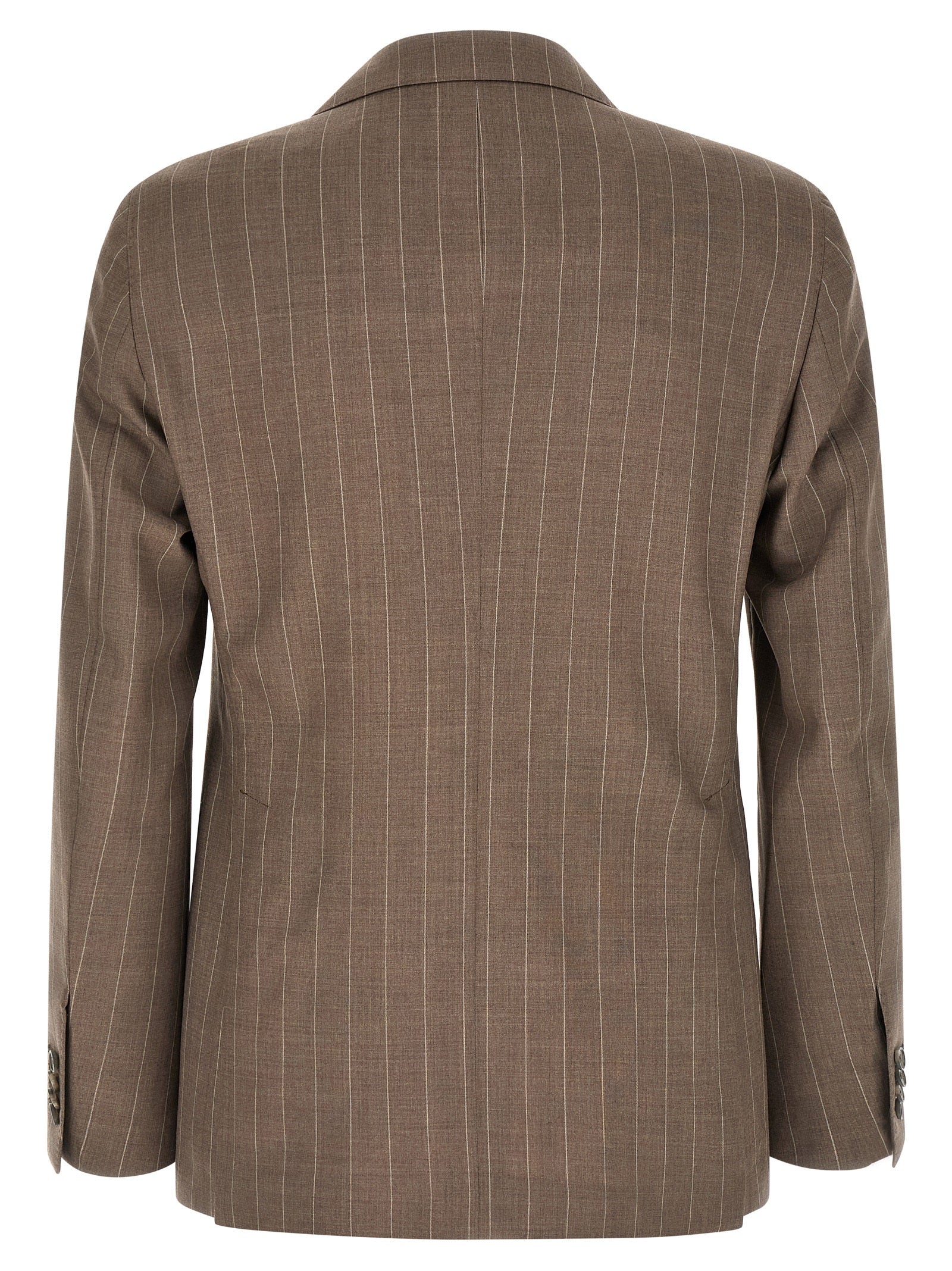 Elevate your style with the Tagliatore Brown Virgin Wool Two-Piece Suit, a masterpiece of Italian craftsmanship that embodies timeless elegance and sophistication.
