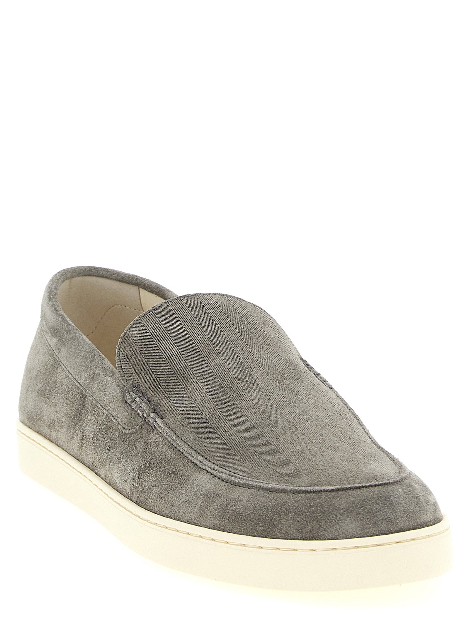 Brunello Cucinelli Gray Calfskin Low Top Sneakers