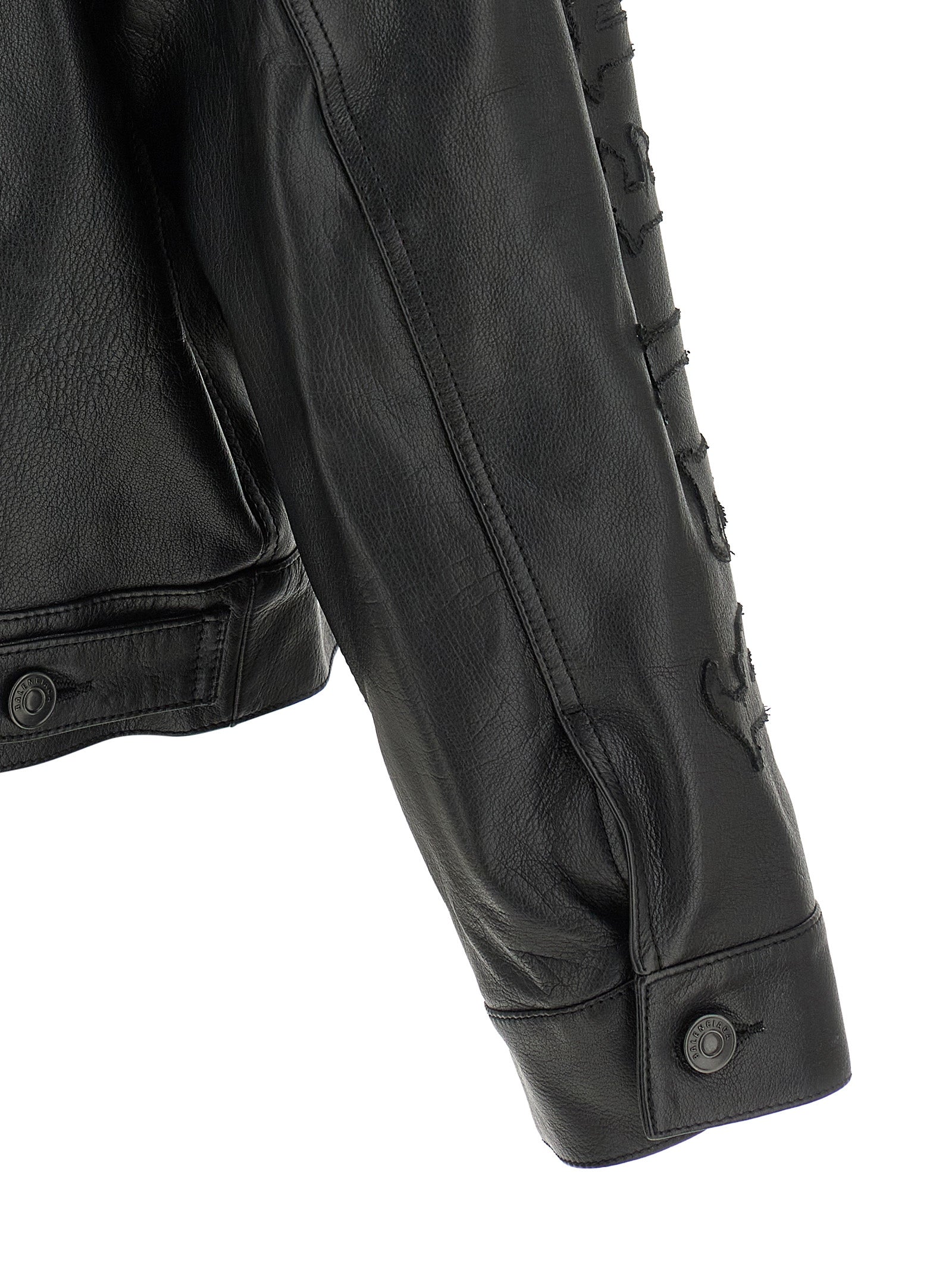 Balenciaga Black Buffalo Leather Leather Jacket