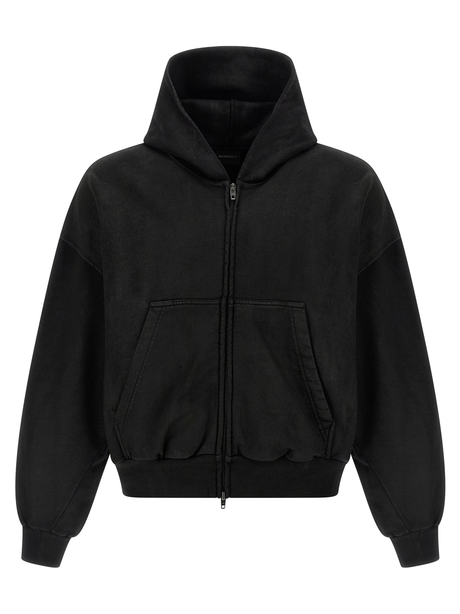Balenciaga Black Cotton Sweatshirt, Designer Luxe Streetwear