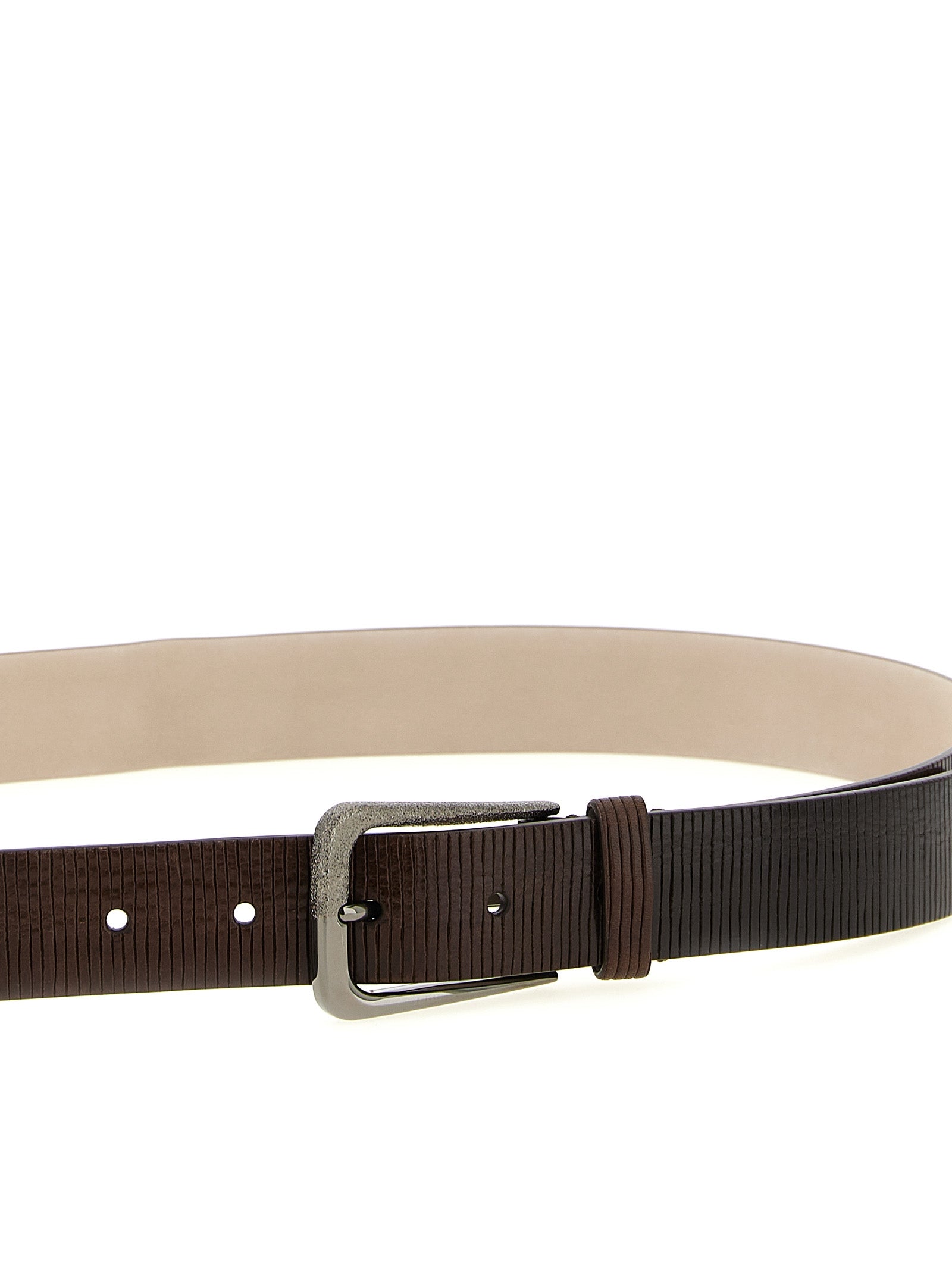 Brunello Cucinelli Brown Leather Regular Belt, Artisanal Luxury
