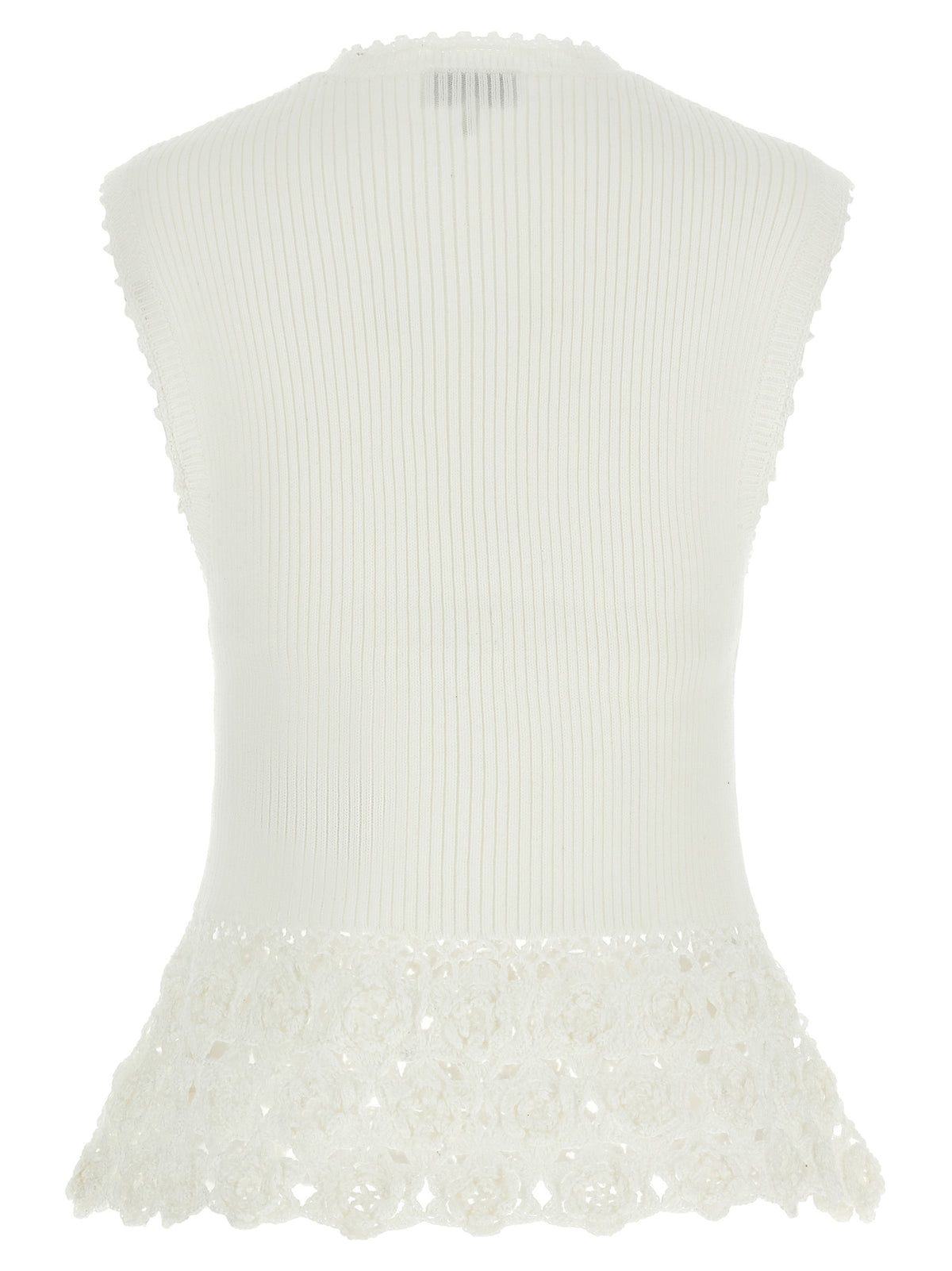 Ganni White Organic Cotton Sleeveless Jacket - Sustainable Luxury