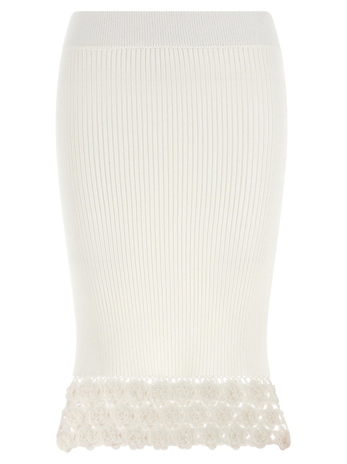 Ganni White Organic Cotton Midi Skirt - Timeless Luxury Elegance