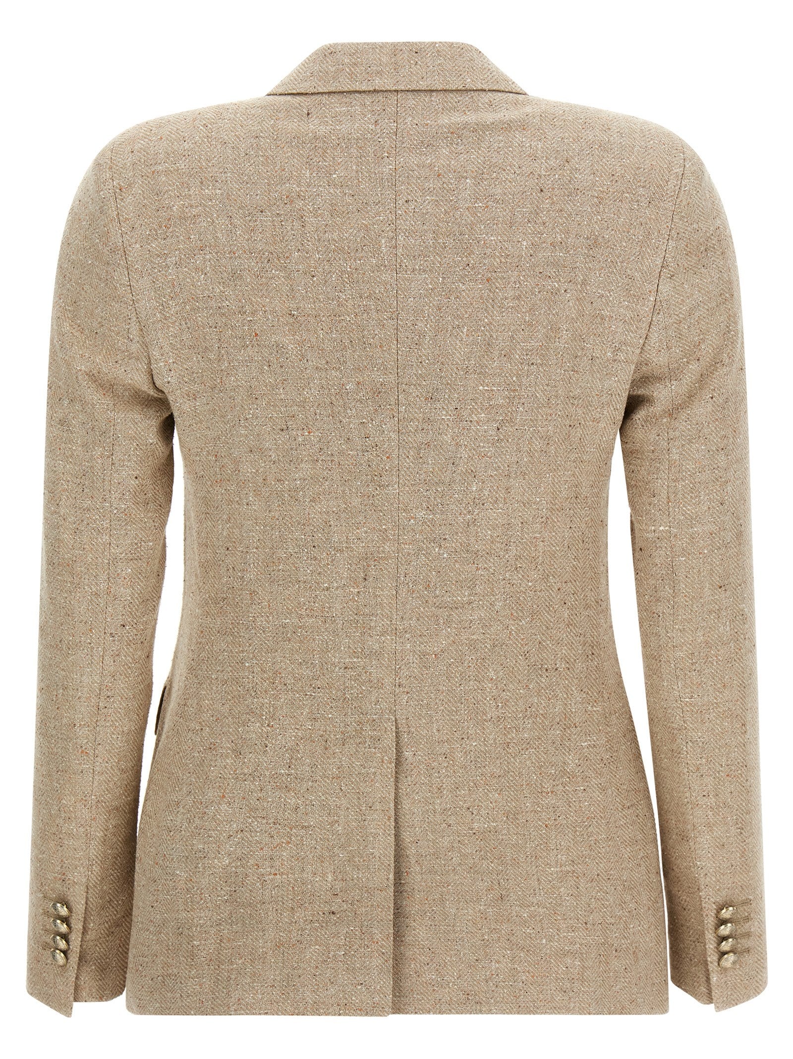 Elevate your style with the Tagliatore Beige Cotton Blazer from the Parigi collection, a luxurious blend of cotton, silk, and wool, embodying exquisite Italian craftsmanship.