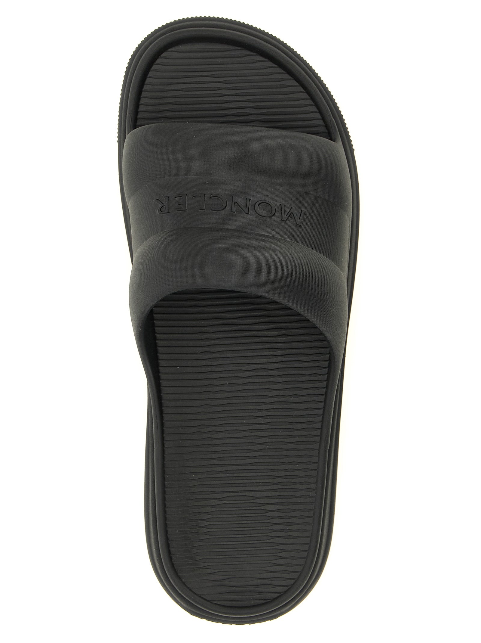 Moncler Black Elastane Slides
