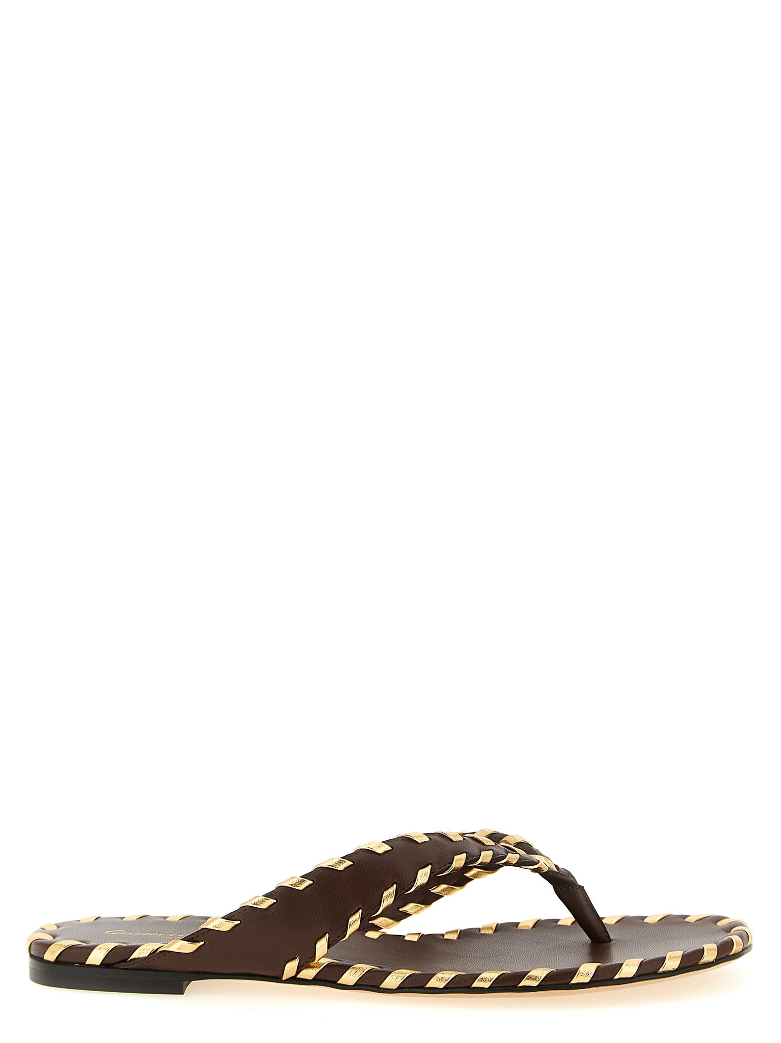 Gianvito Rossi Brown Lamb Leather Slides