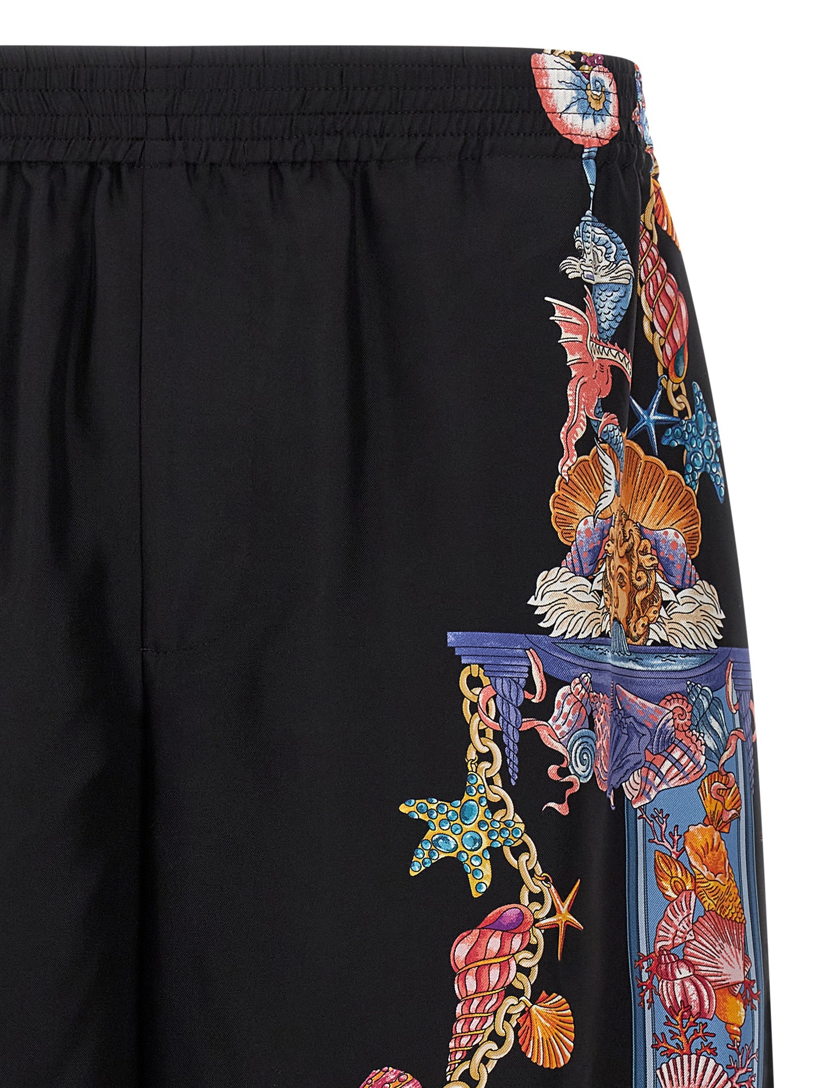 Versace Multicolor Silk Bermuda Shorts