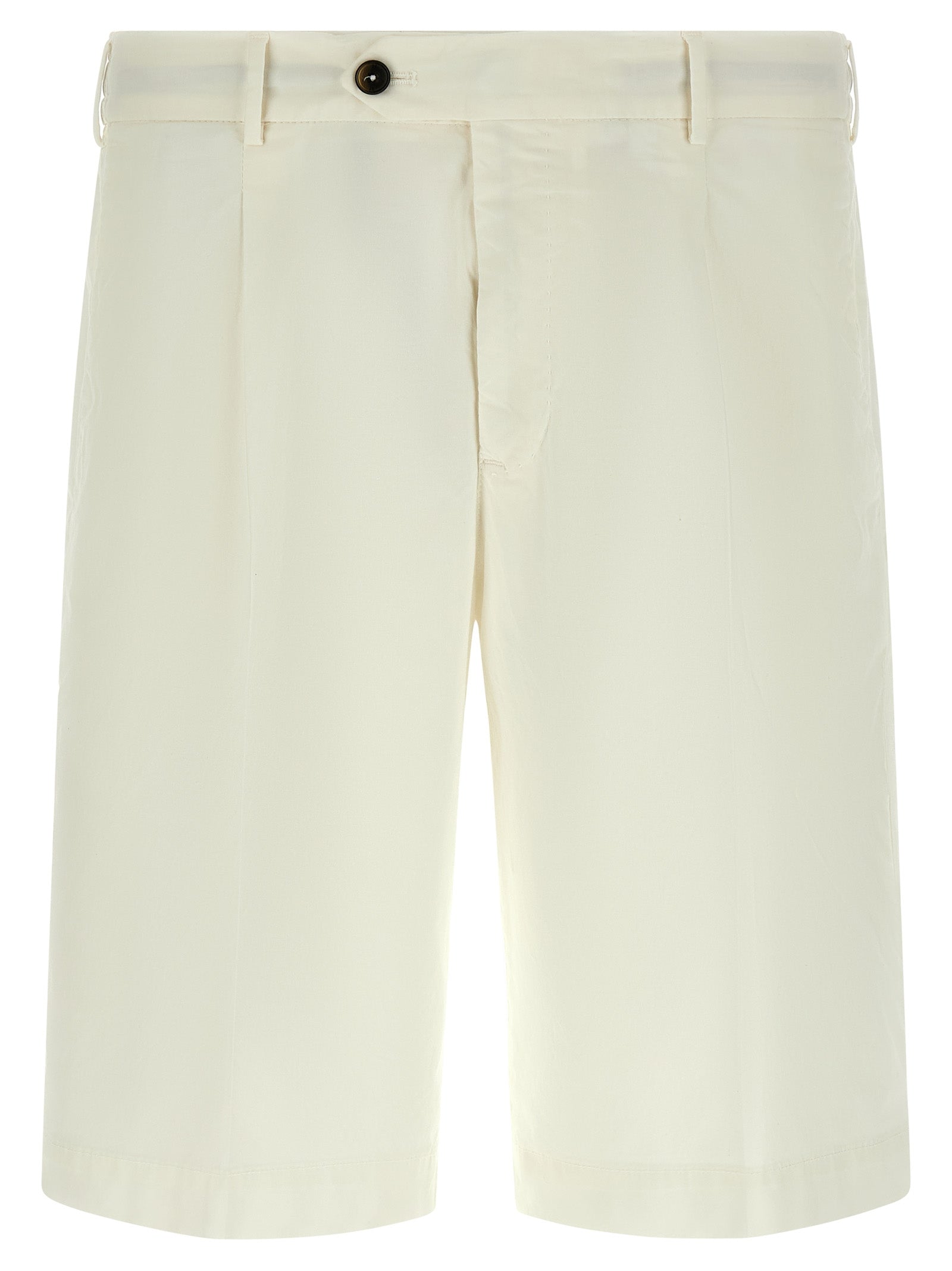 PT Torino White Cotton Bermuda Shorts