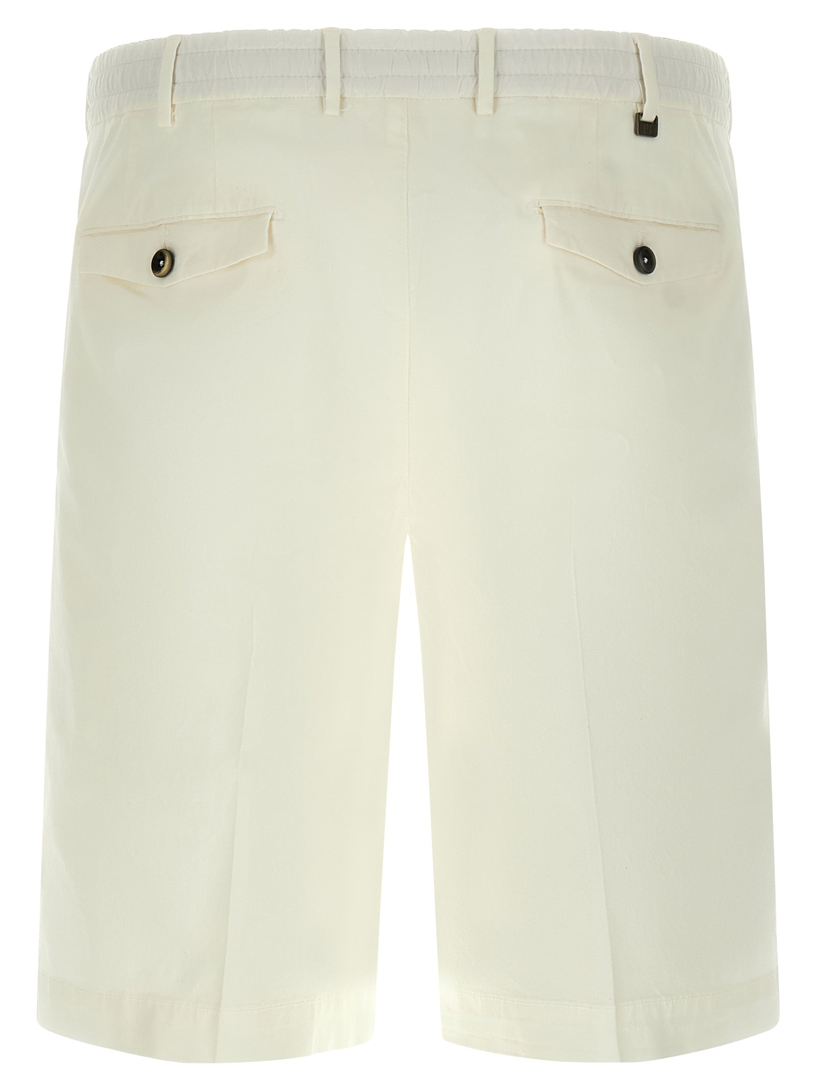 PT Torino White Cotton Bermuda Shorts