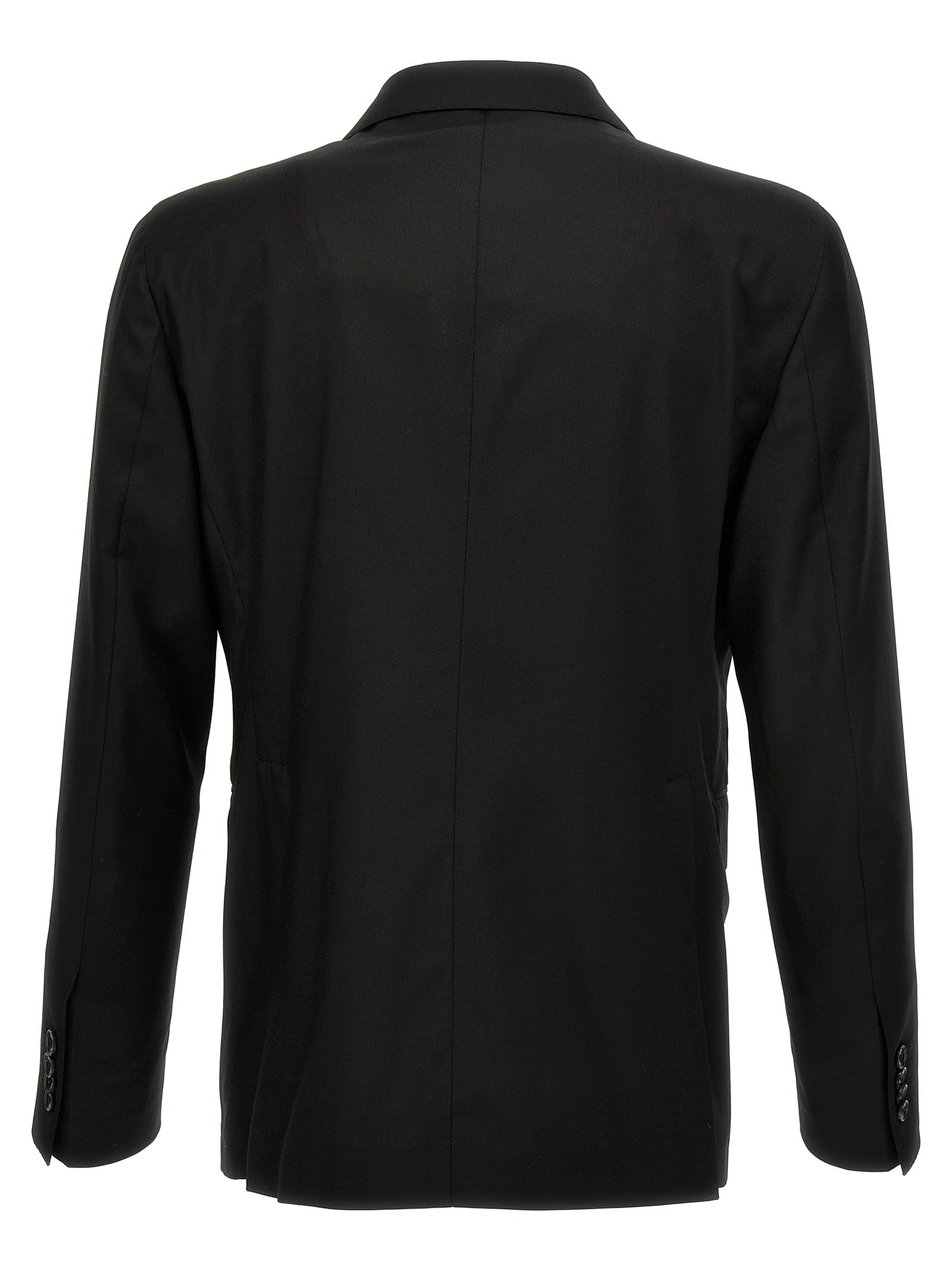Experience the allure of the Tagliatore Black Virgin Wool Two-Piece Suit, a testament to Italian craftsmanship that embodies timeless elegance and sophisticated luxury.
