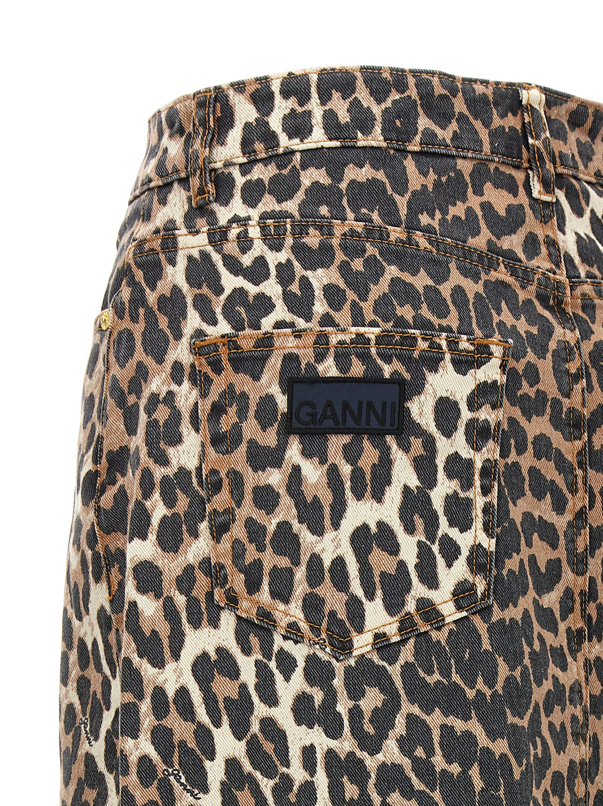 Ganni Brown Organic Cotton Mini Skirt - Sustainable Luxury Fashion