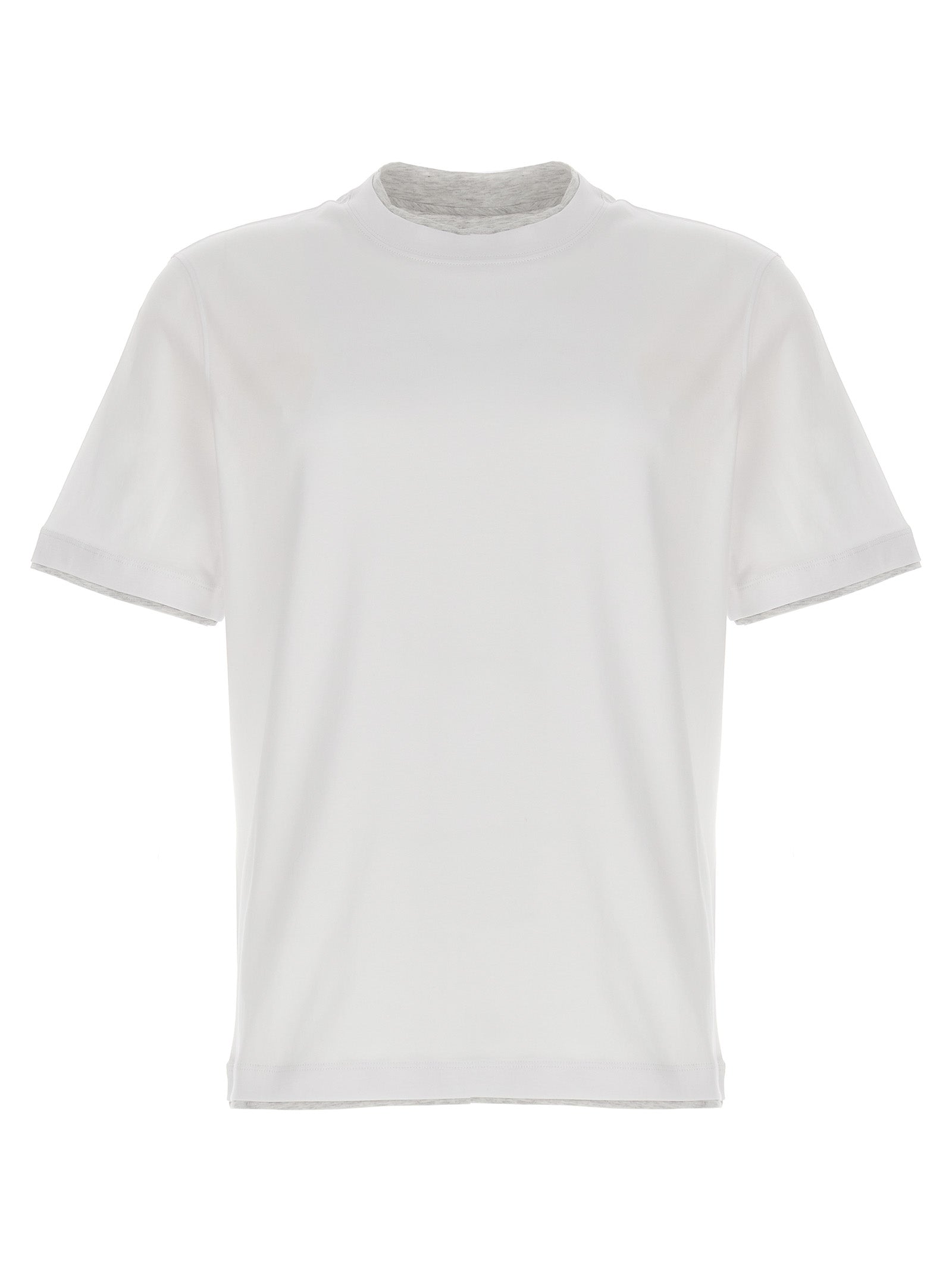 Brunello Cucinelli White Cotton T-Shirt - Artisanal Luxury Wear