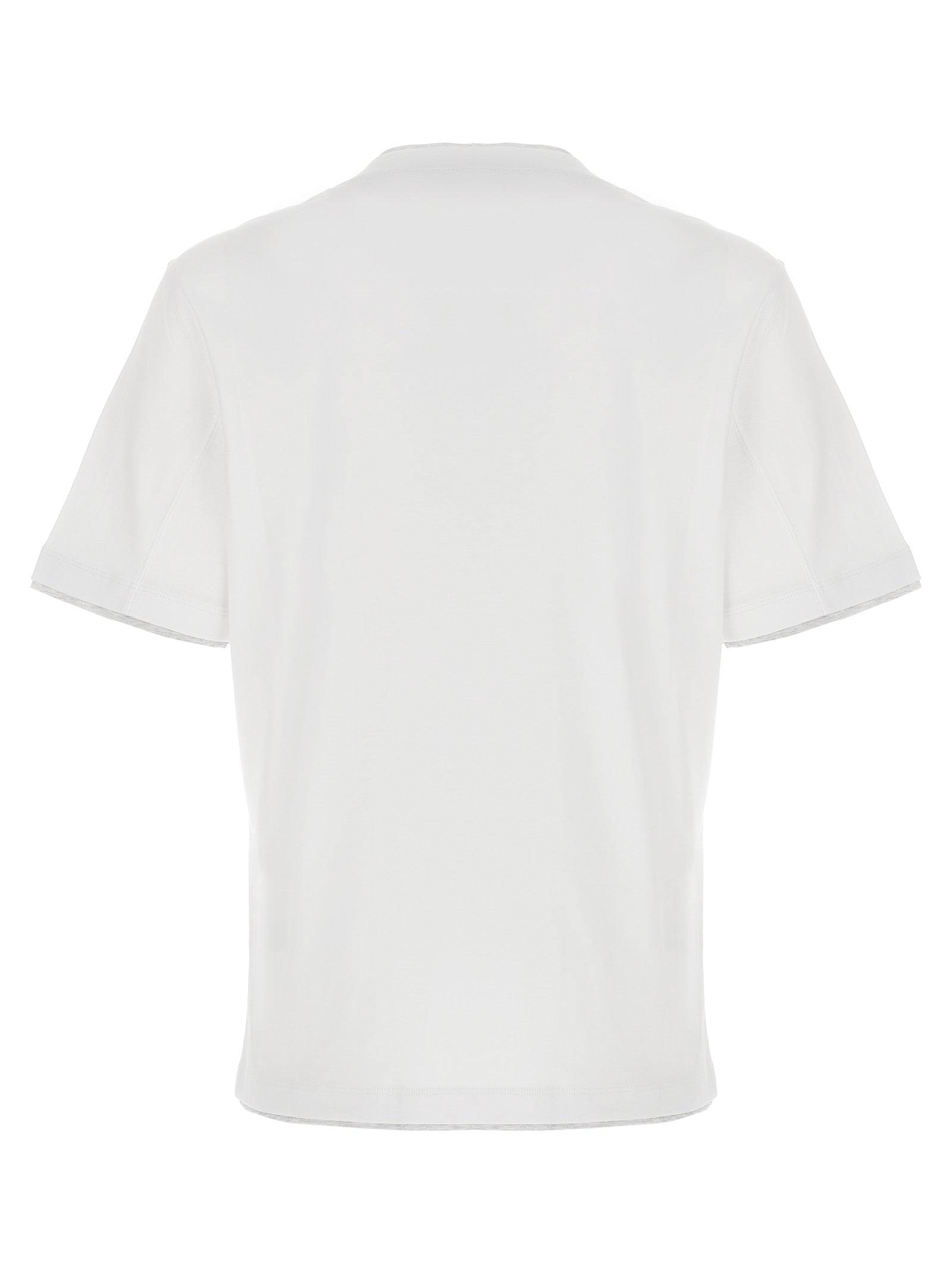 Brunello Cucinelli White Cotton T-Shirt - Artisanal Luxury Wear